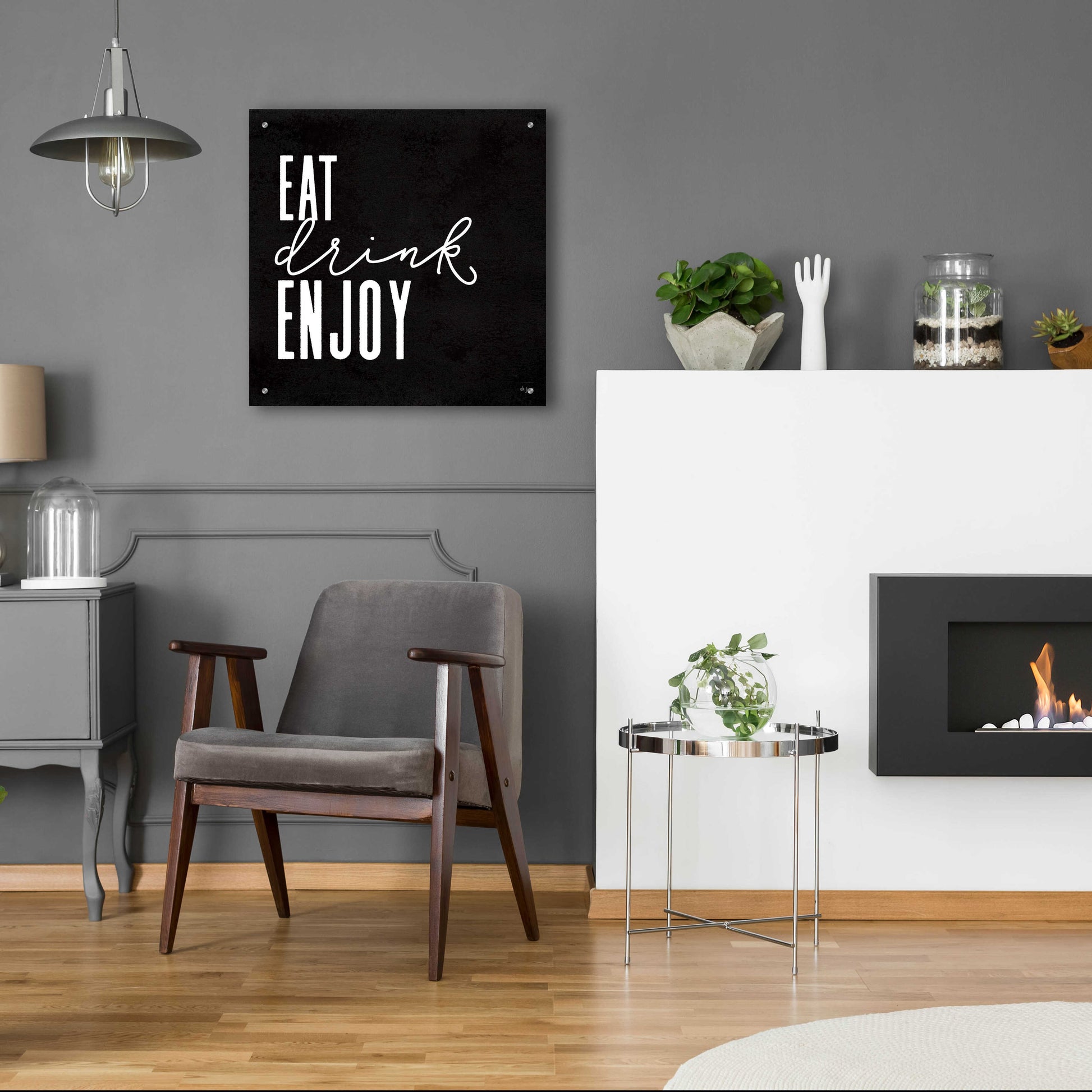 Epic Art 'Eat, Drink, Enjoy   ' by Jaxn Blvd., Acrylic Glass Wall Art,24x24