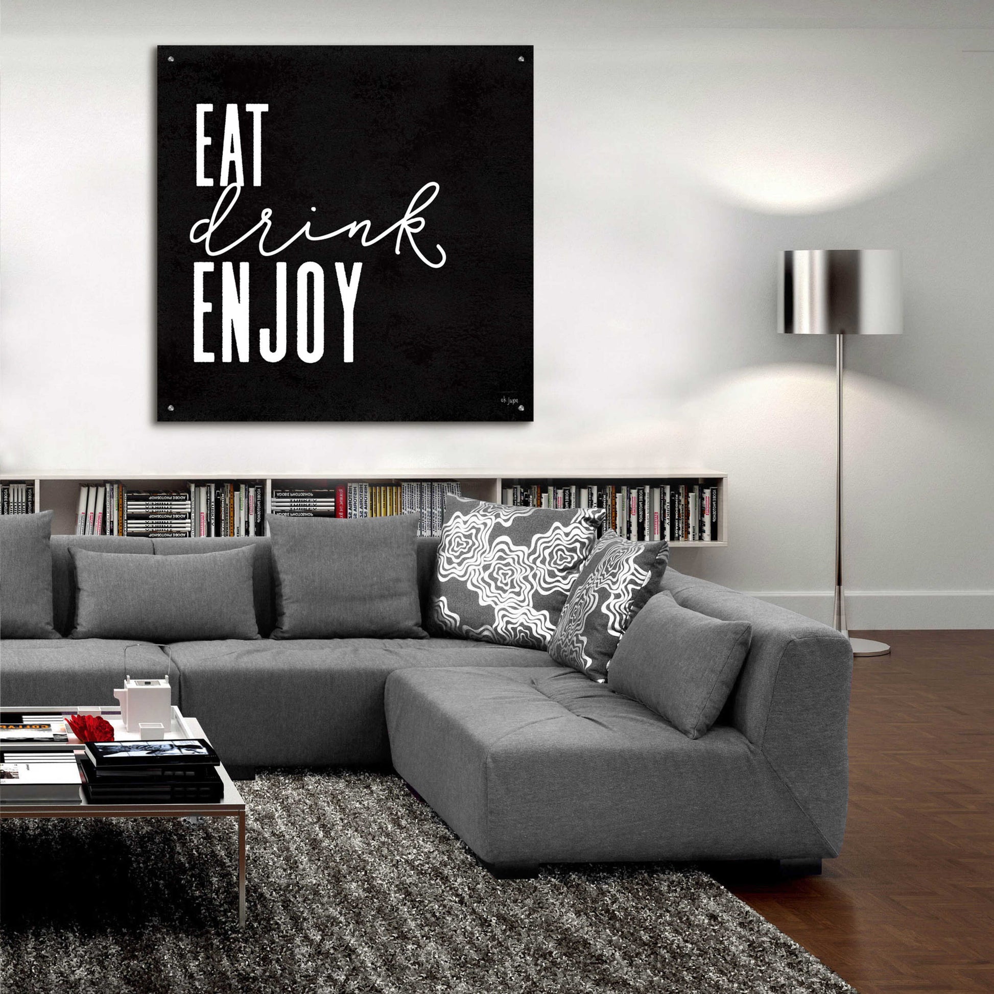 Epic Art 'Eat, Drink, Enjoy   ' by Jaxn Blvd., Acrylic Glass Wall Art,36x36