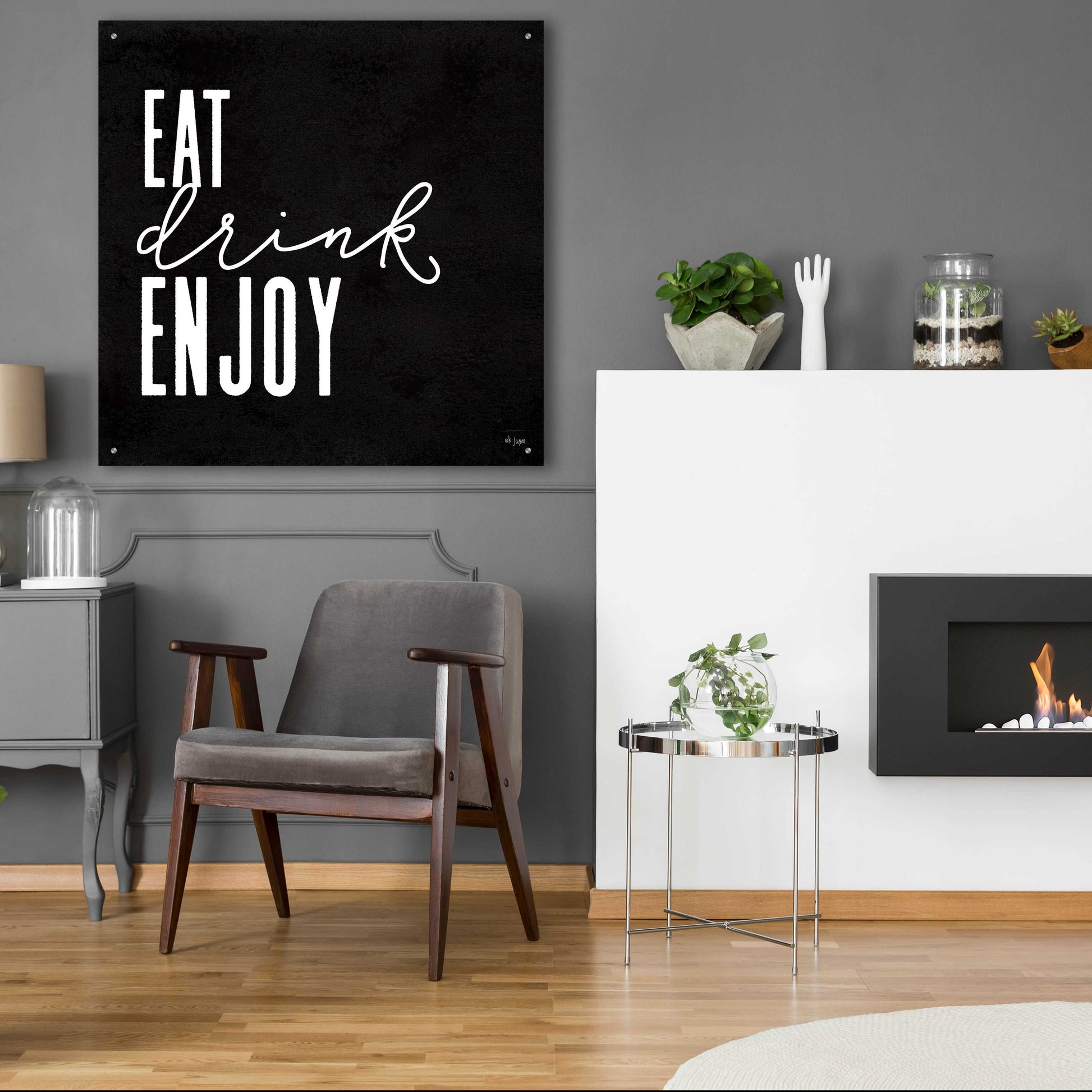 Epic Art 'Eat, Drink, Enjoy   ' by Jaxn Blvd., Acrylic Glass Wall Art,36x36