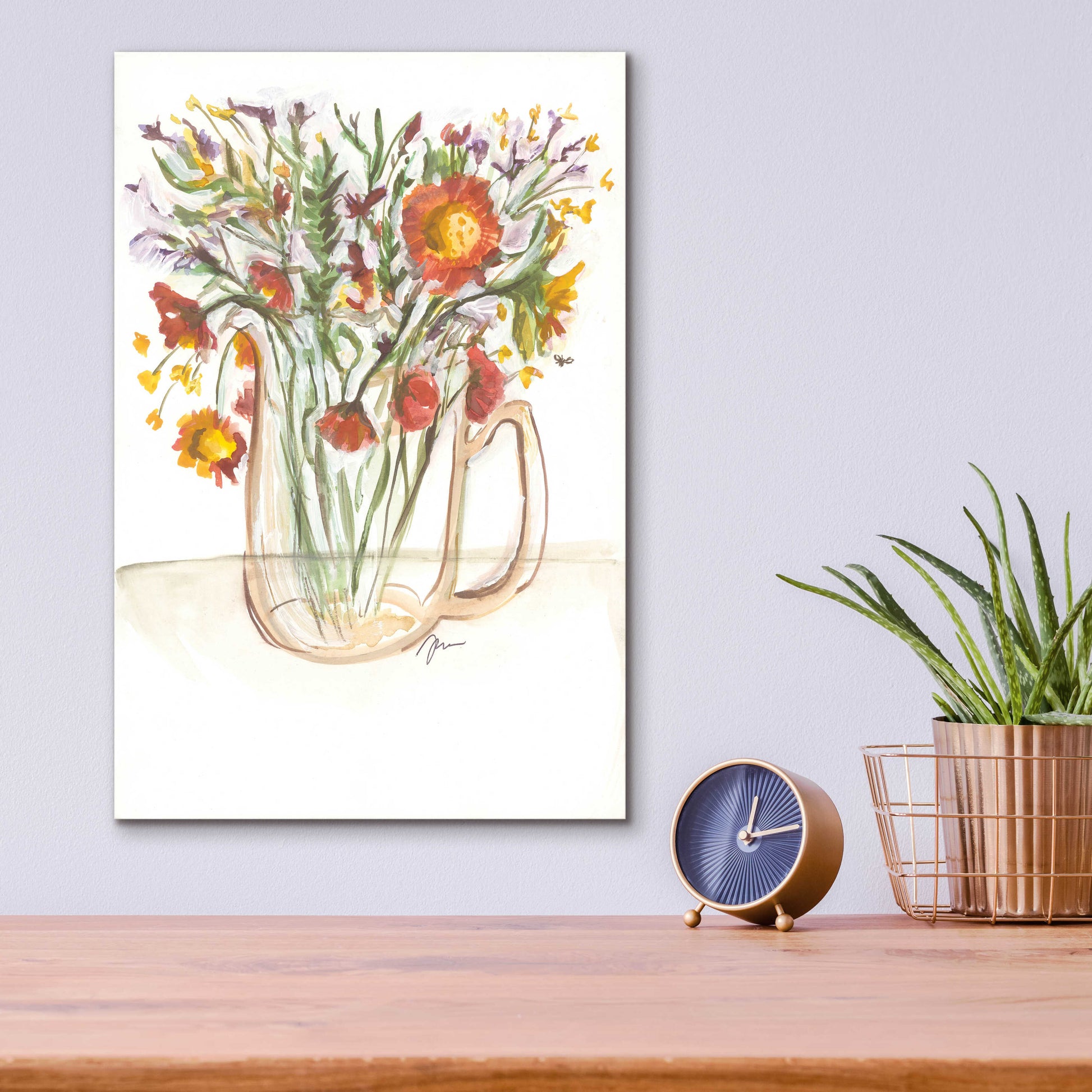 Epic Art 'Buttermilk Farm Florals' by Jessica Mingo, Acrylic Glass Wall Art,12x16