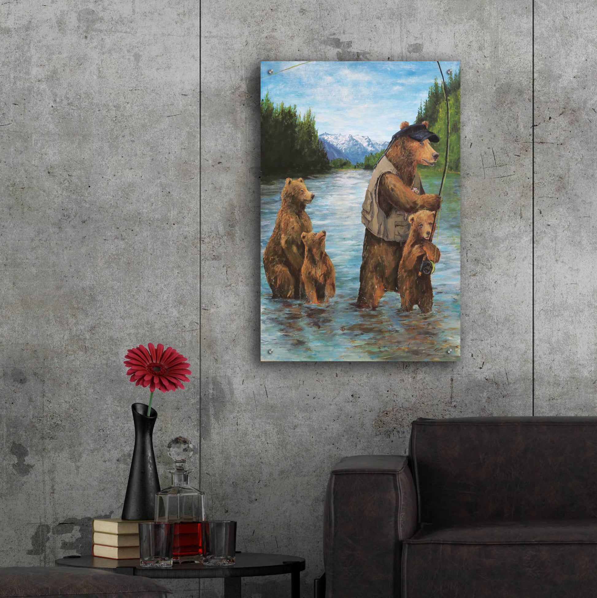 Epic Art 'Papa Bear' by Kamdon Kreations, Acrylic Glass Wall Art,24x36