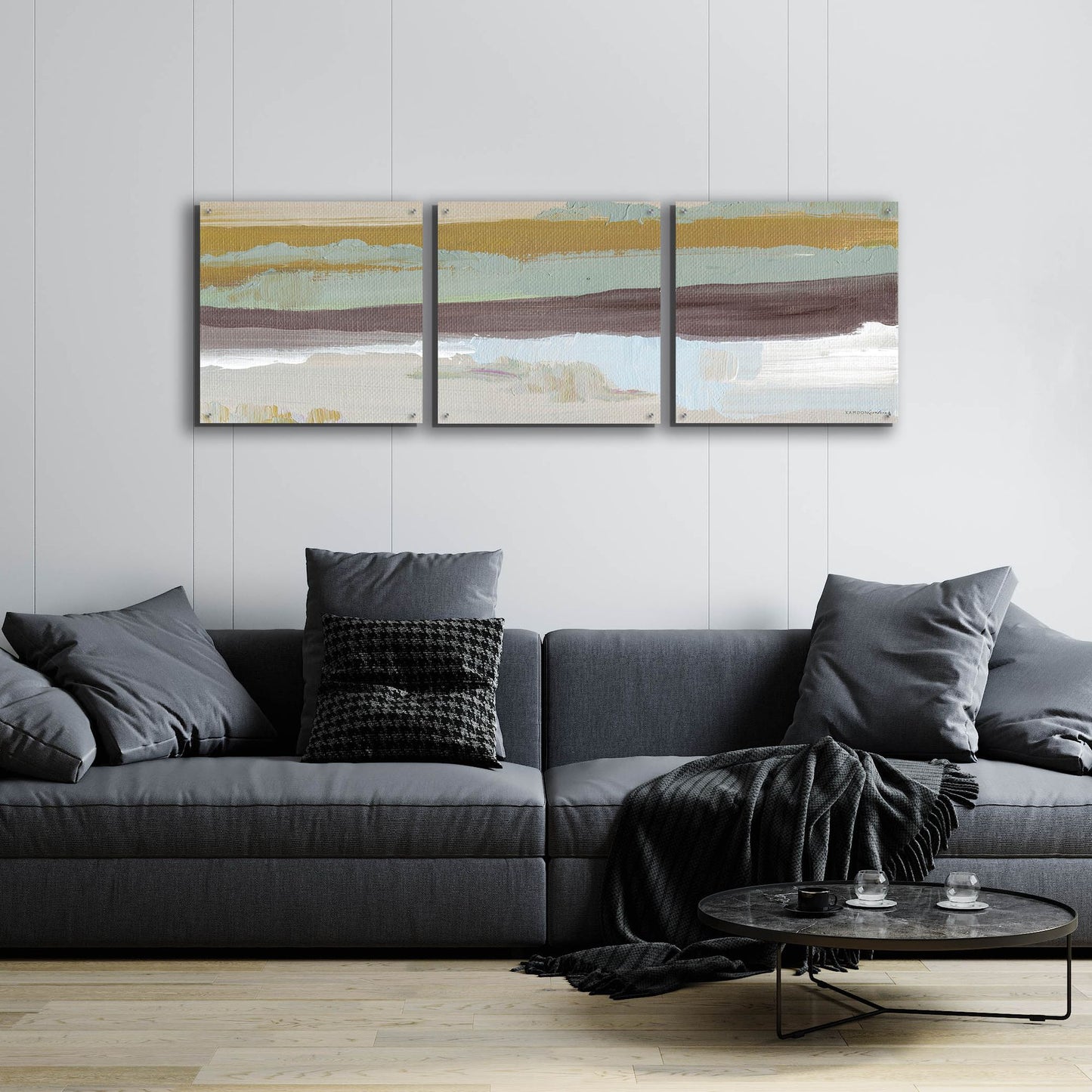 Epic Art 'On the Horizon' by Kamdon Kreations, Acrylic Glass Wall Art, 3 Piece Set,72x24