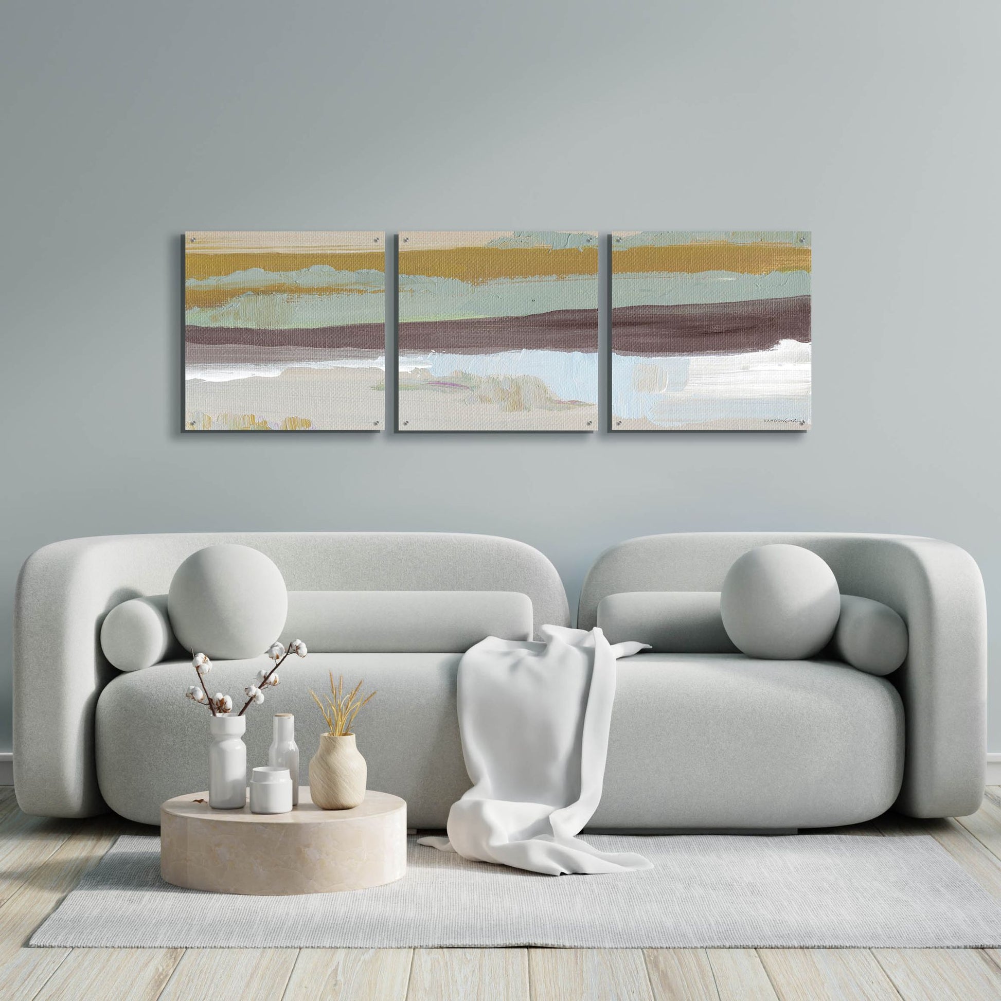 Epic Art 'On the Horizon' by Kamdon Kreations, Acrylic Glass Wall Art, 3 Piece Set,72x24