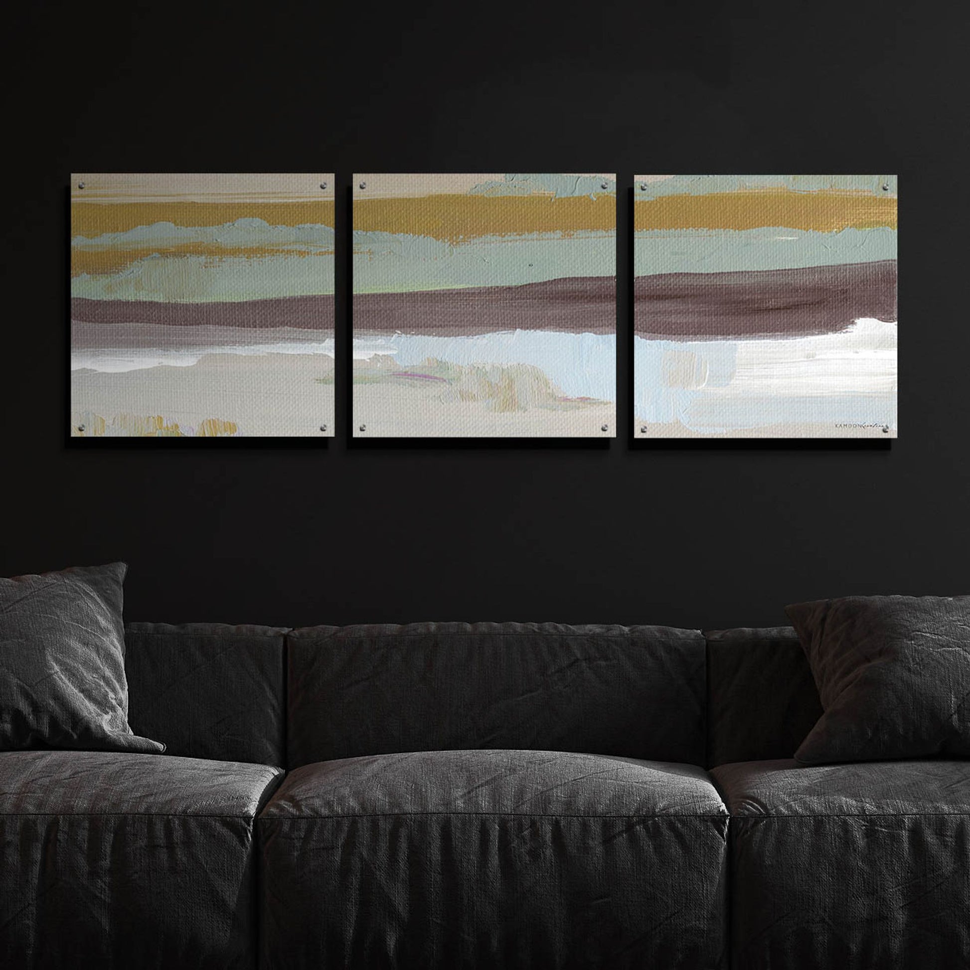 Epic Art 'On the Horizon' by Kamdon Kreations, Acrylic Glass Wall Art, 3 Piece Set,72x24