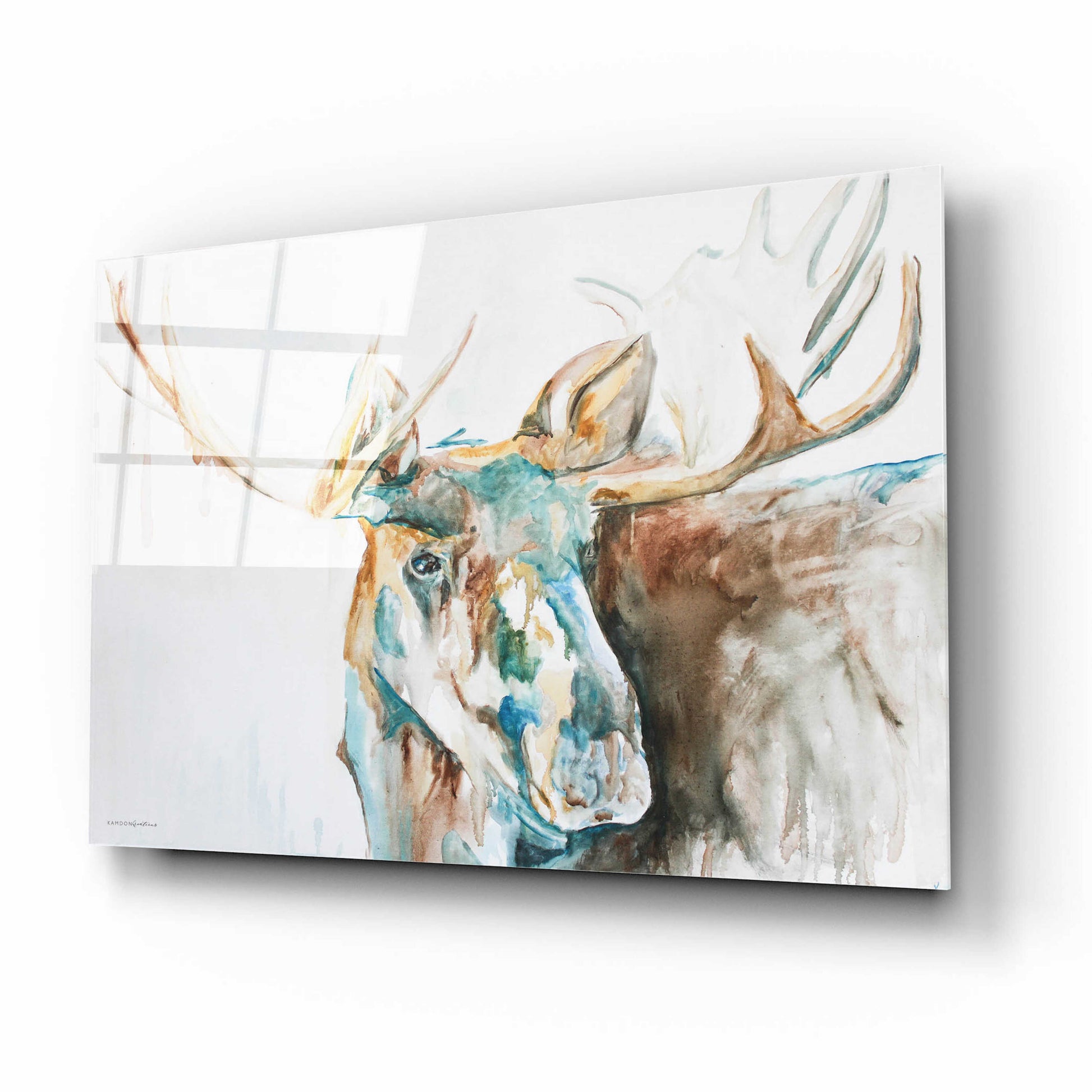 Epic Art 'Water Moose' by Kamdon Kreations, Acrylic Glass Wall Art,16x12