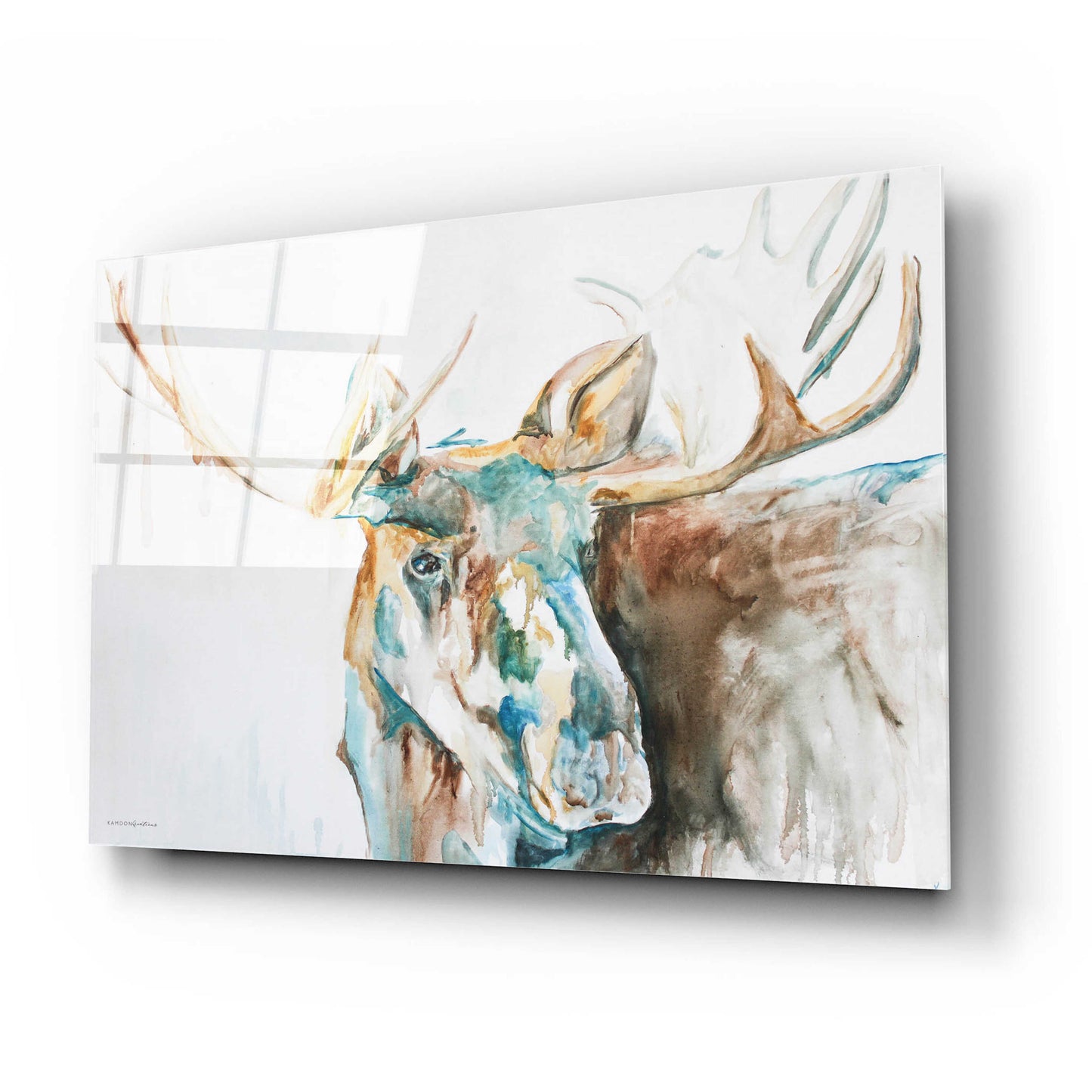 Epic Art 'Water Moose' by Kamdon Kreations, Acrylic Glass Wall Art,24x16