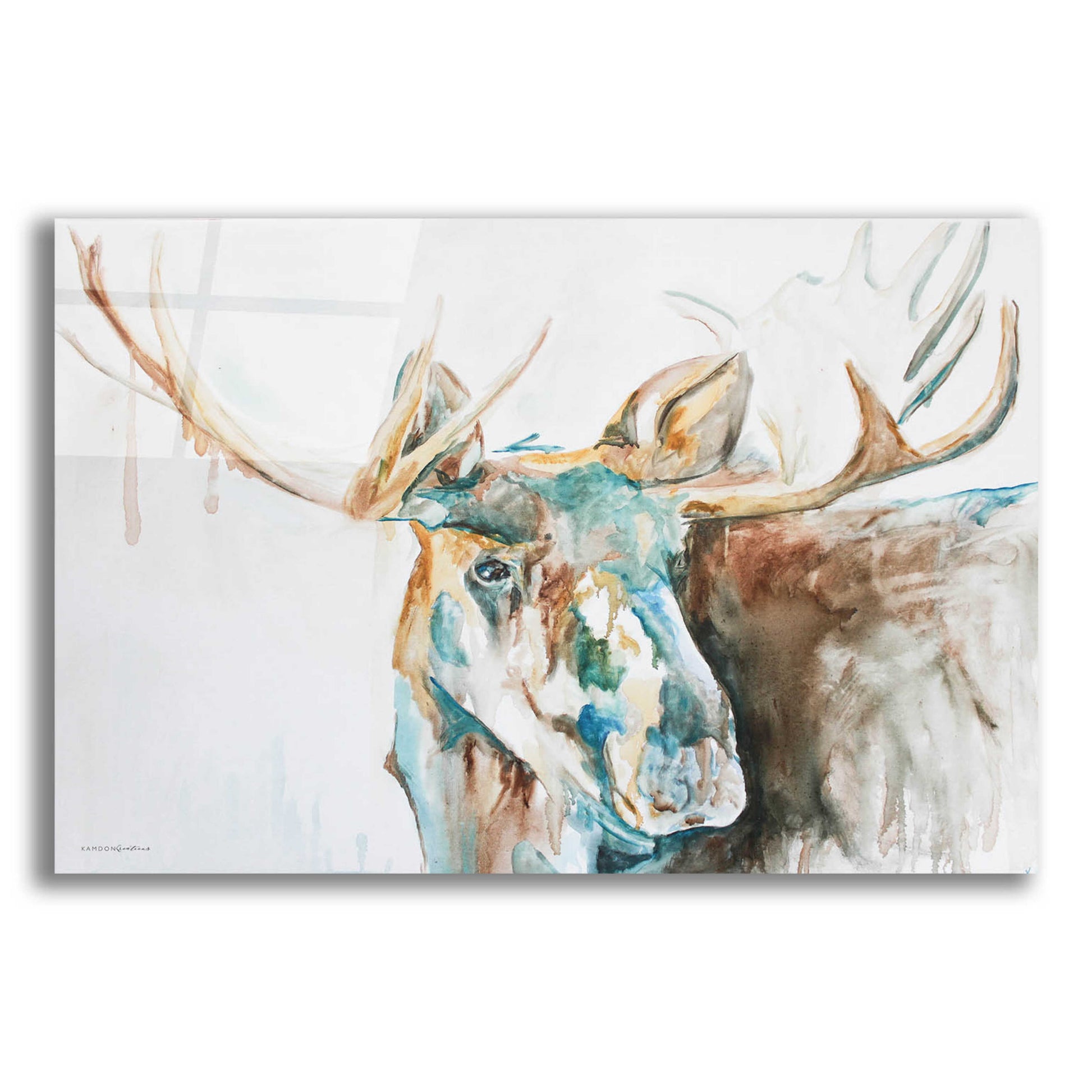 Epic Art 'Water Moose' by Kamdon Kreations, Acrylic Glass Wall Art,24x16