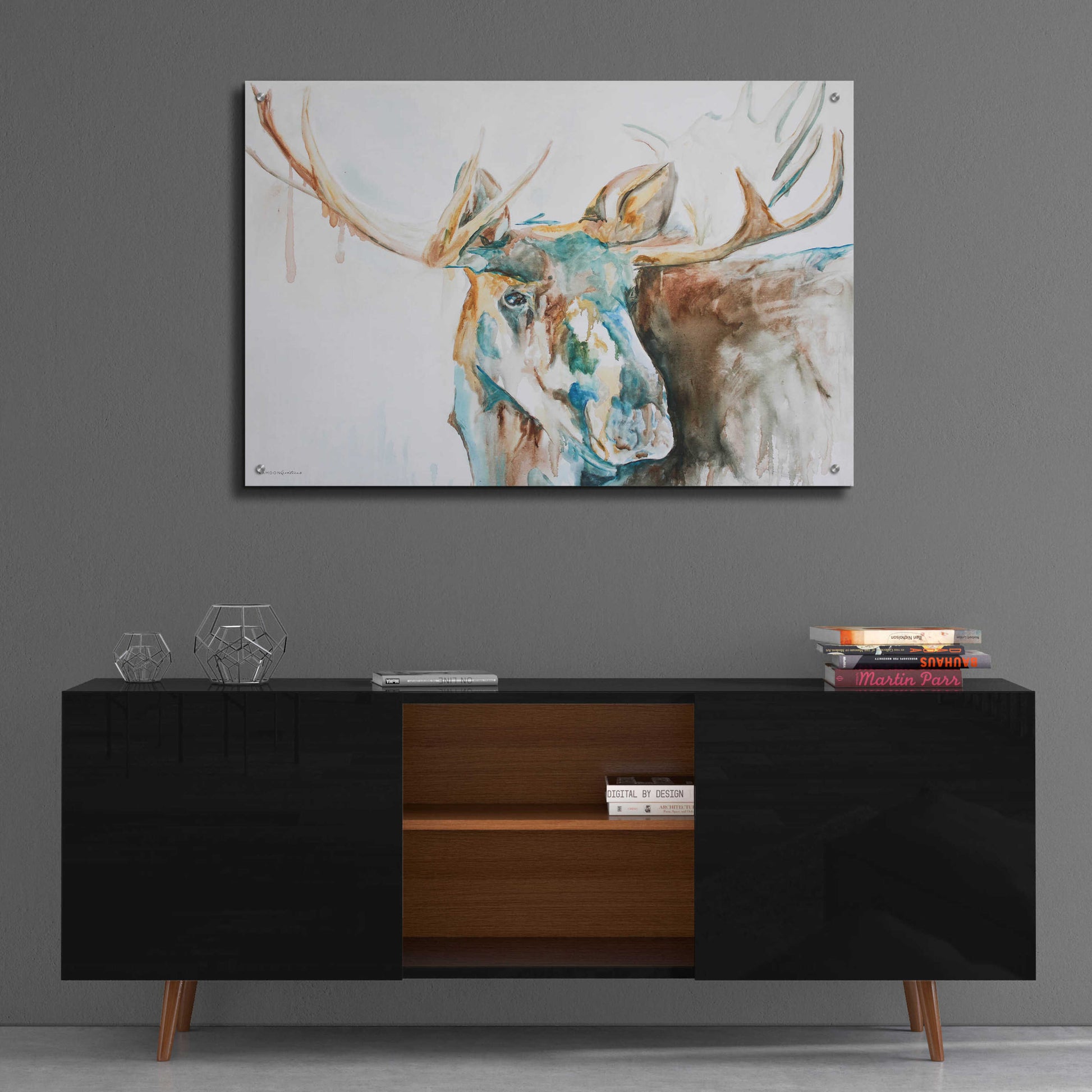 Epic Art 'Water Moose' by Kamdon Kreations, Acrylic Glass Wall Art,36x24