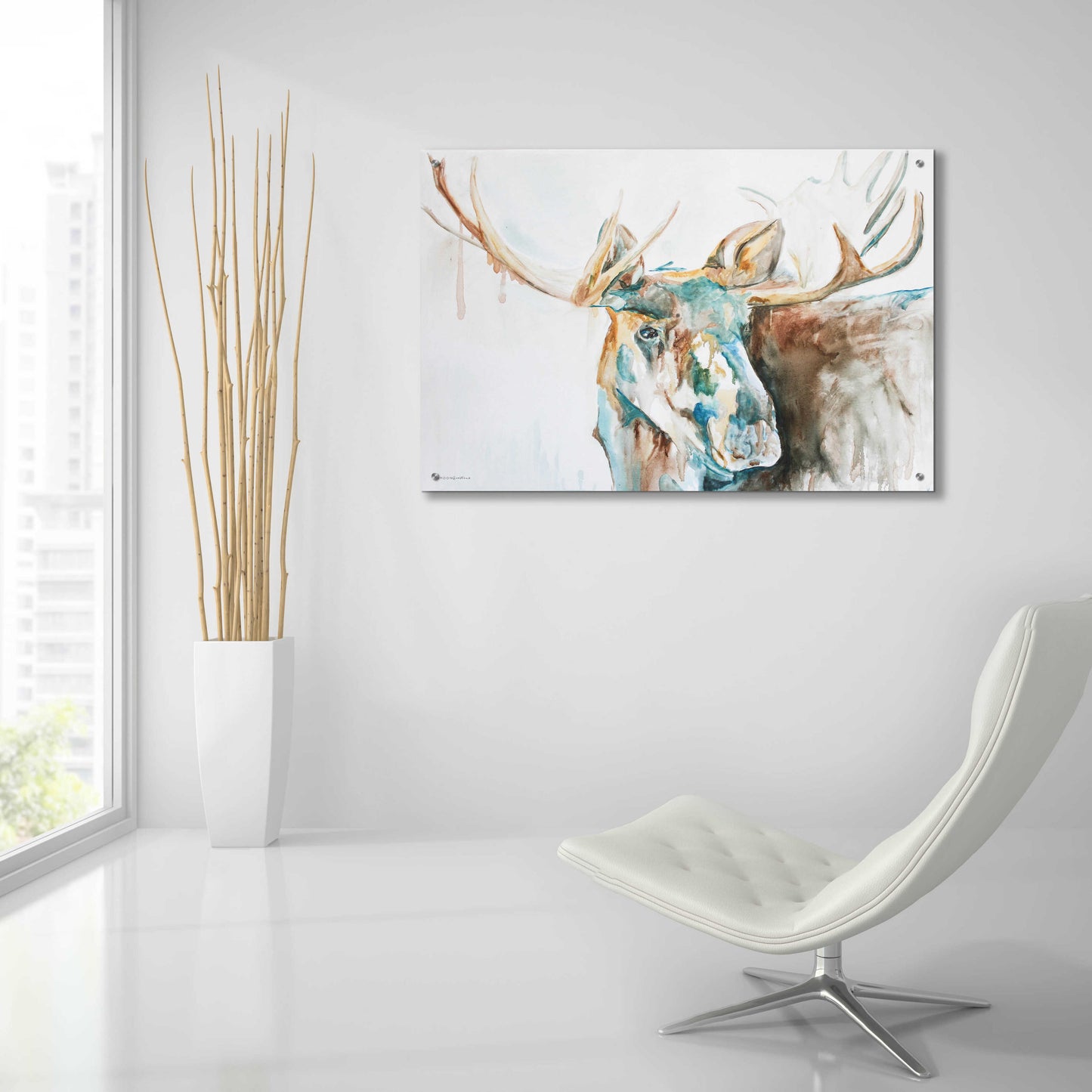 Epic Art 'Water Moose' by Kamdon Kreations, Acrylic Glass Wall Art,36x24