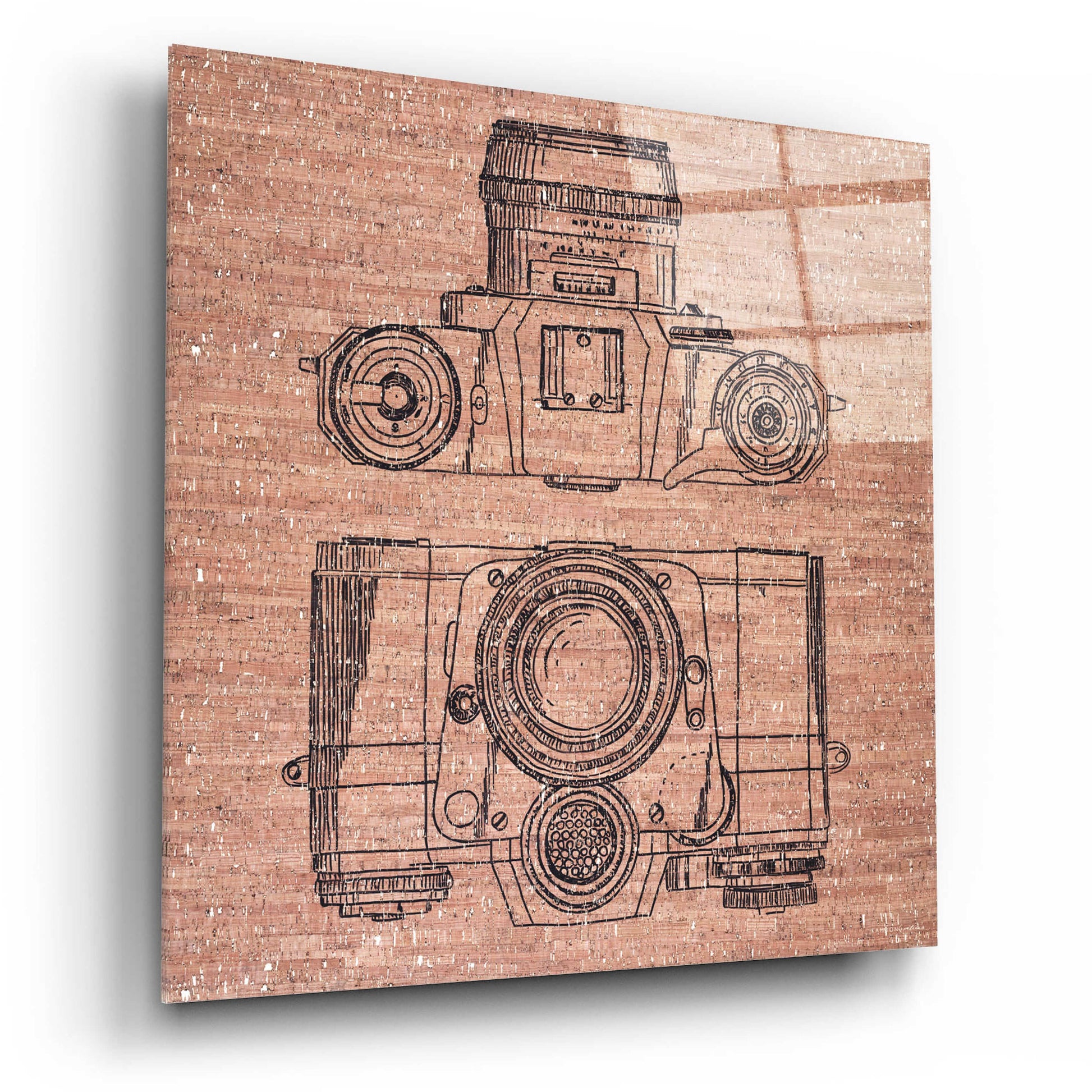 Epic Art 'Cork Camera' by Kamdon Kreations, Acrylic Glass Wall Art,12x12