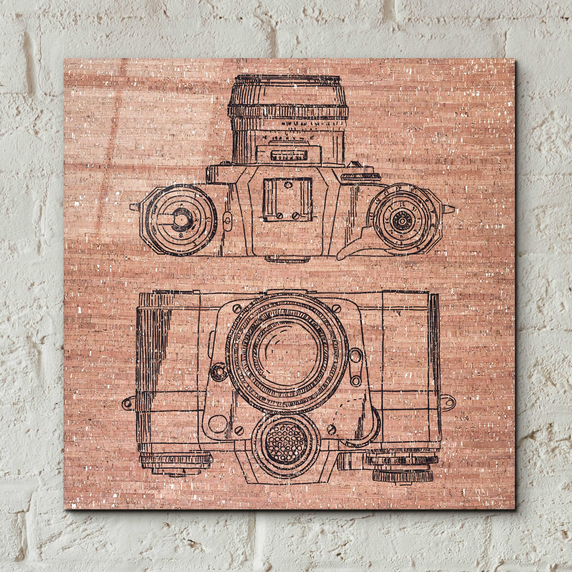 Epic Art 'Cork Camera' by Kamdon Kreations, Acrylic Glass Wall Art,12x12