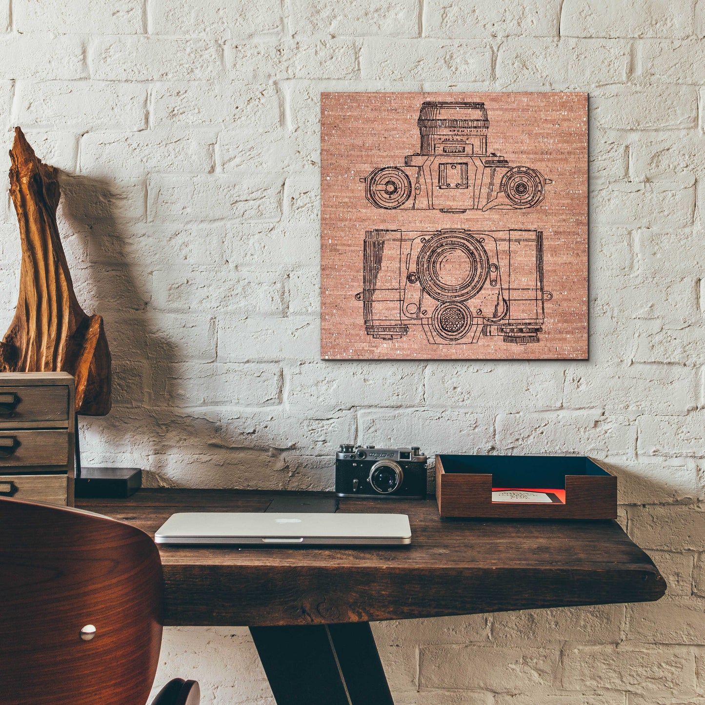 Epic Art 'Cork Camera' by Kamdon Kreations, Acrylic Glass Wall Art,12x12