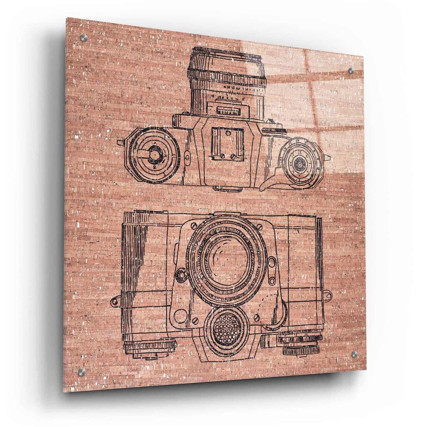 Epic Art 'Cork Camera' by Kamdon Kreations, Acrylic Glass Wall Art,24x24