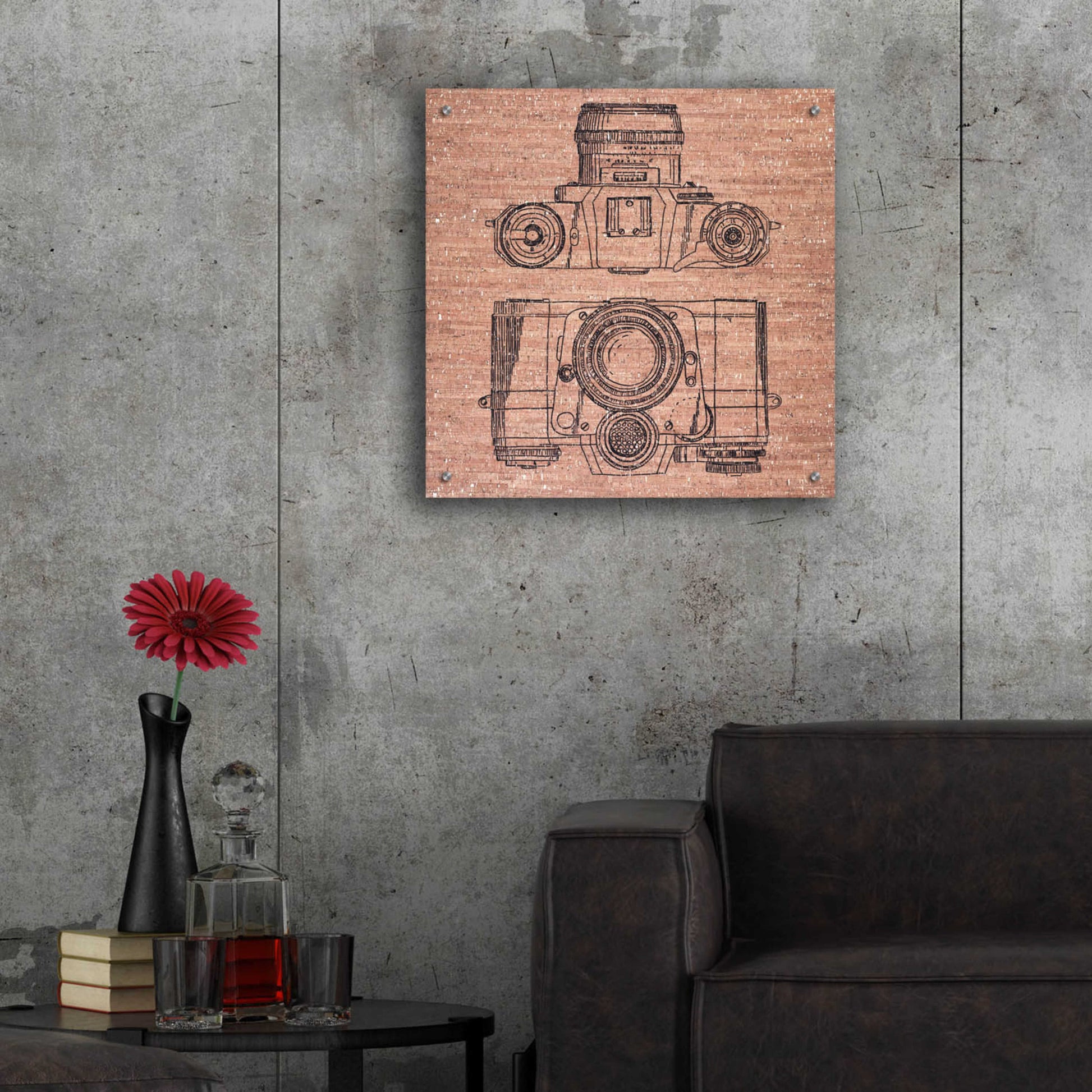 Epic Art 'Cork Camera' by Kamdon Kreations, Acrylic Glass Wall Art,24x24