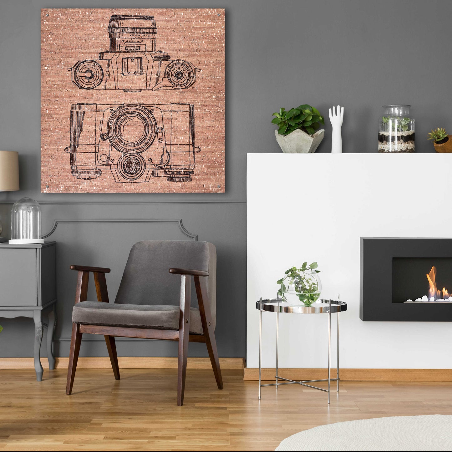 Epic Art 'Cork Camera' by Kamdon Kreations, Acrylic Glass Wall Art,36x36