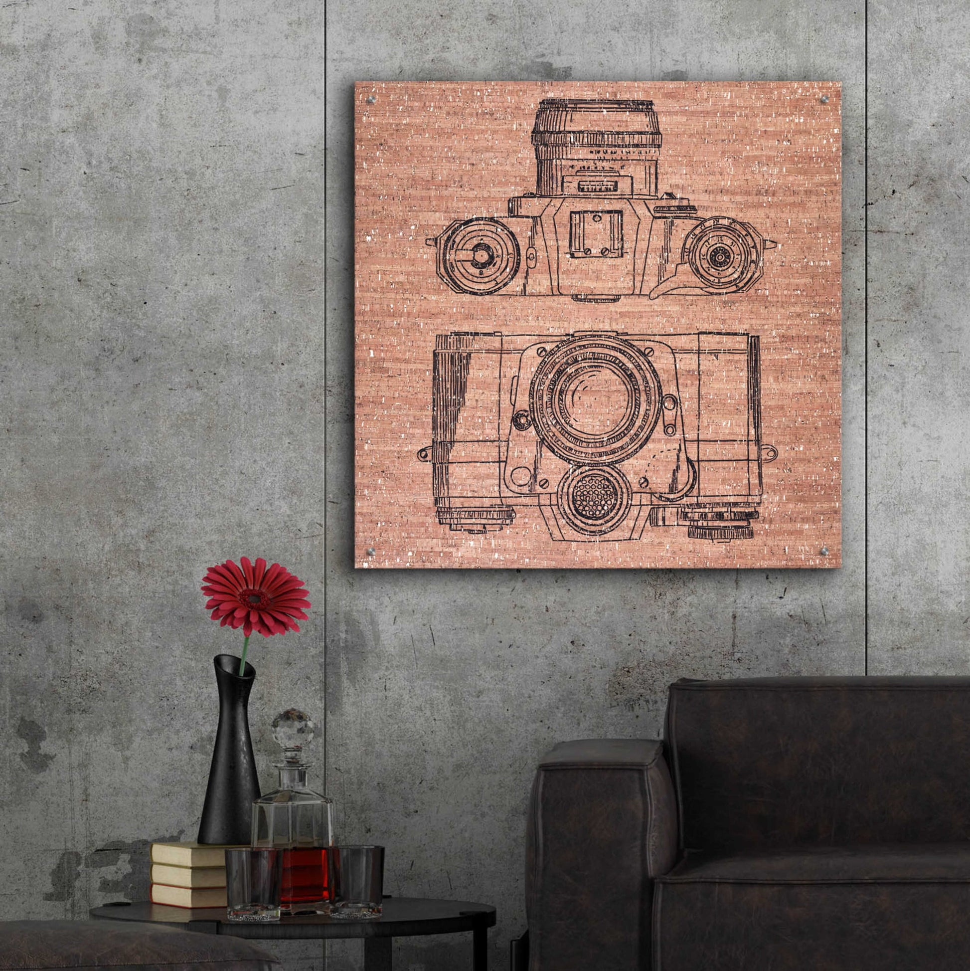 Epic Art 'Cork Camera' by Kamdon Kreations, Acrylic Glass Wall Art,36x36