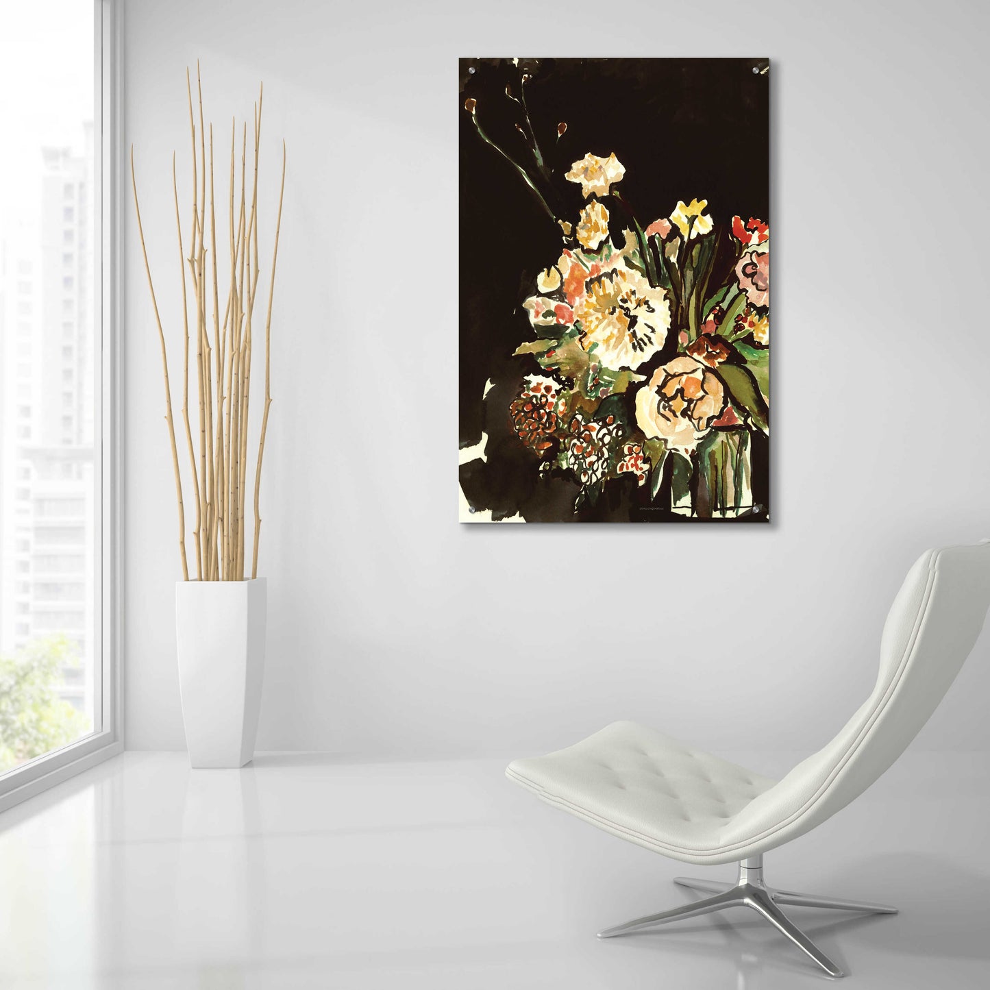 Epic Art 'Evening Study in the Garden  ' by Kamdon Kreations, Acrylic Glass Wall Art,24x36