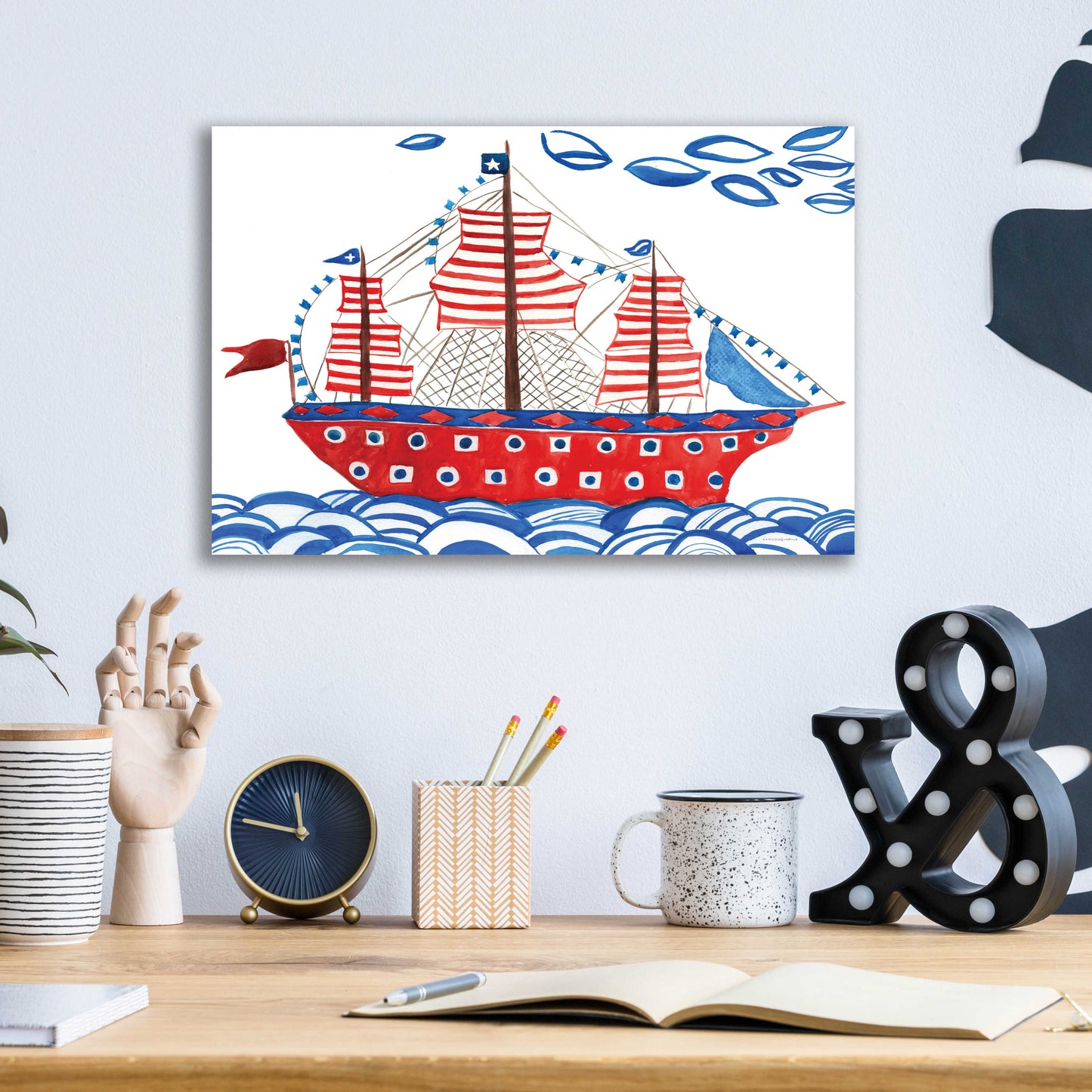 Epic Art 'Nautical Ties' by Kamdon Kreations, Acrylic Glass Wall Art,16x12