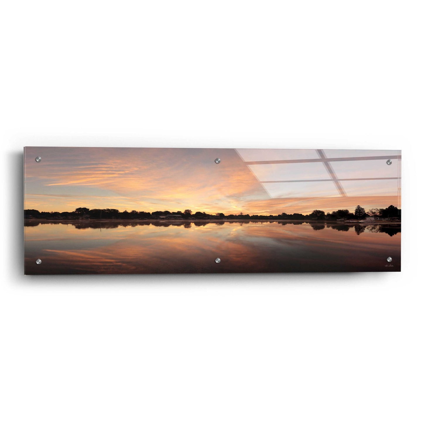 Epic Art 'Bayside Reflections' by Lori Deiter, Acrylic Glass Wall Art,36x12