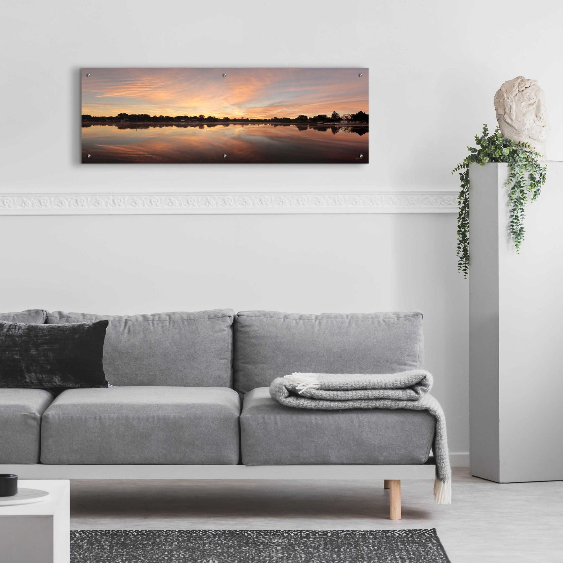 Epic Art 'Bayside Reflections' by Lori Deiter, Acrylic Glass Wall Art,48x16