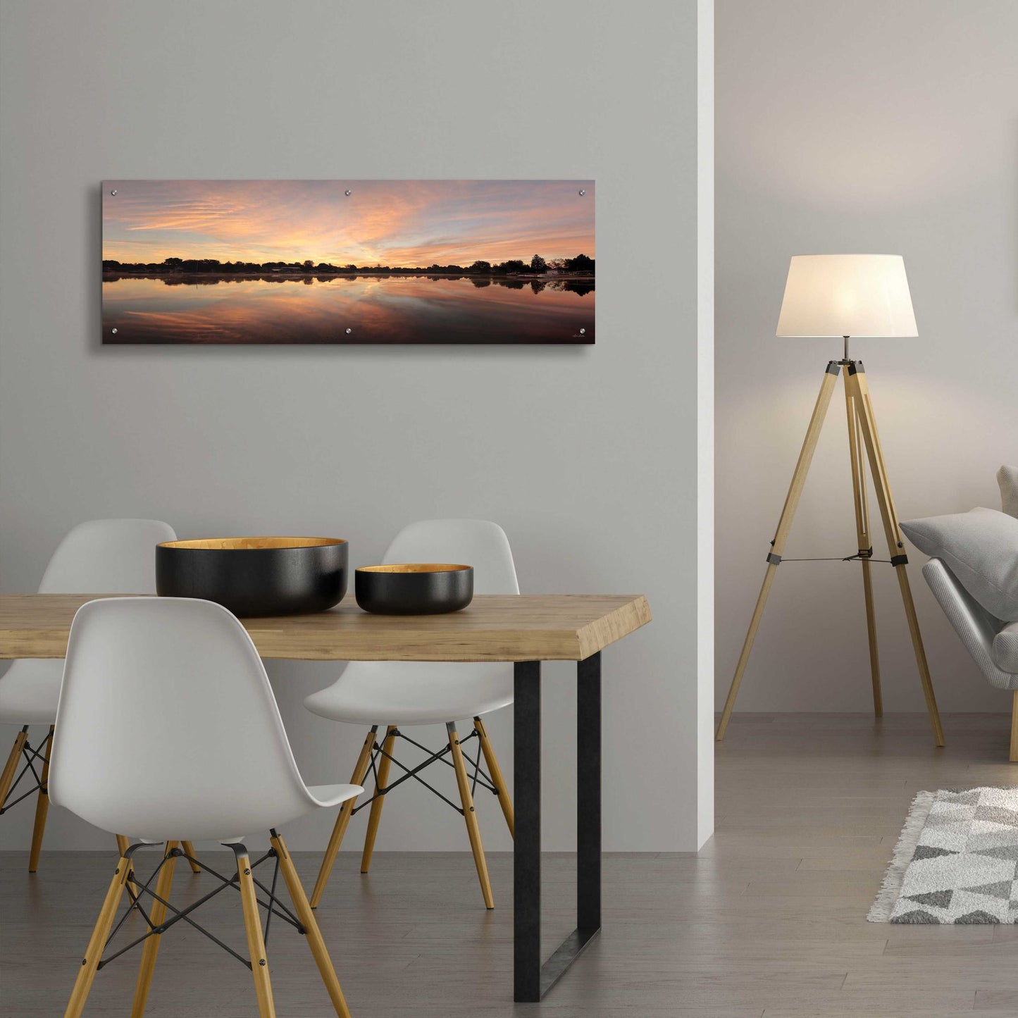 Epic Art 'Bayside Reflections' by Lori Deiter, Acrylic Glass Wall Art,48x16