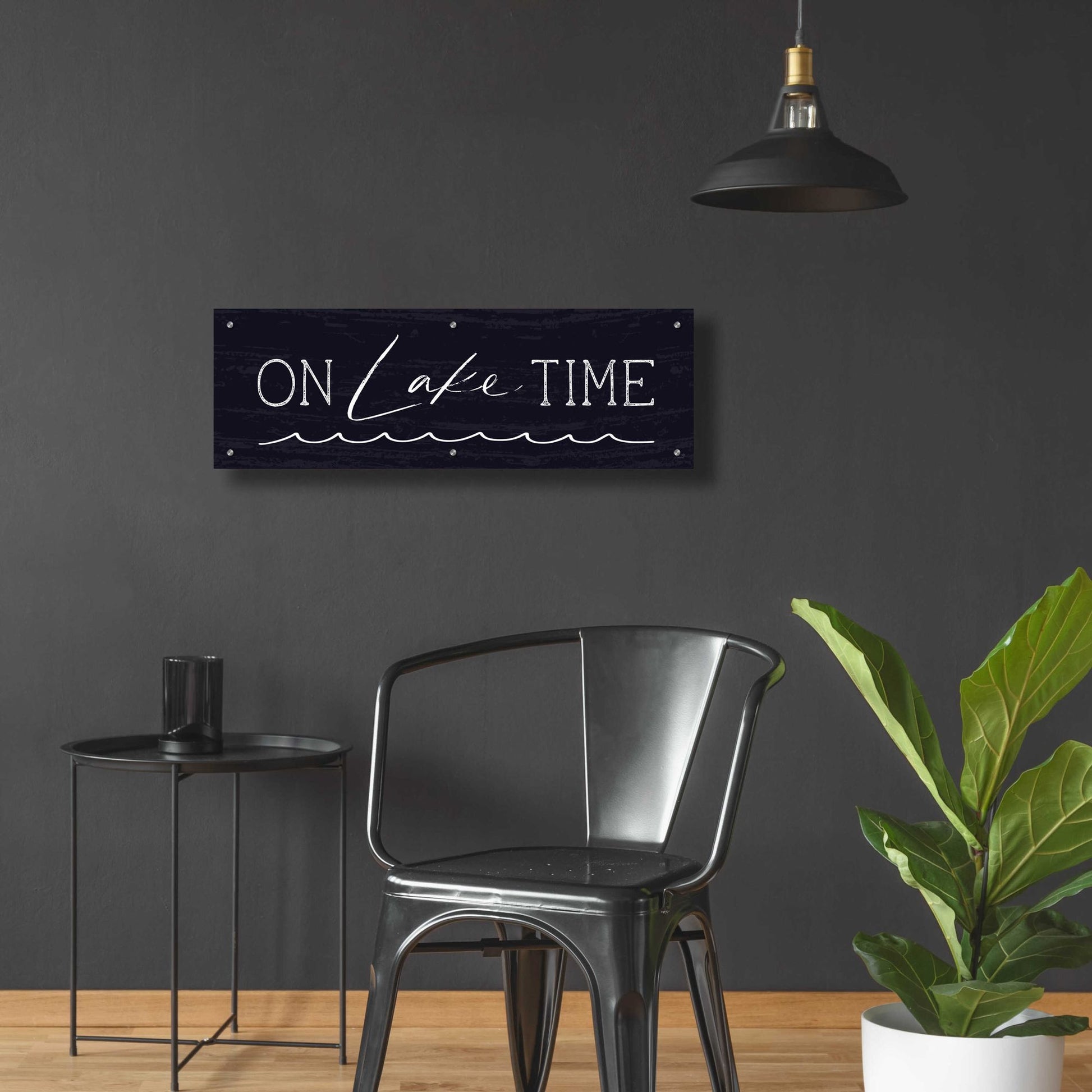 Epic Art 'On Lake Time' by Lux + Me, Acrylic Glass Wall Art,36x12