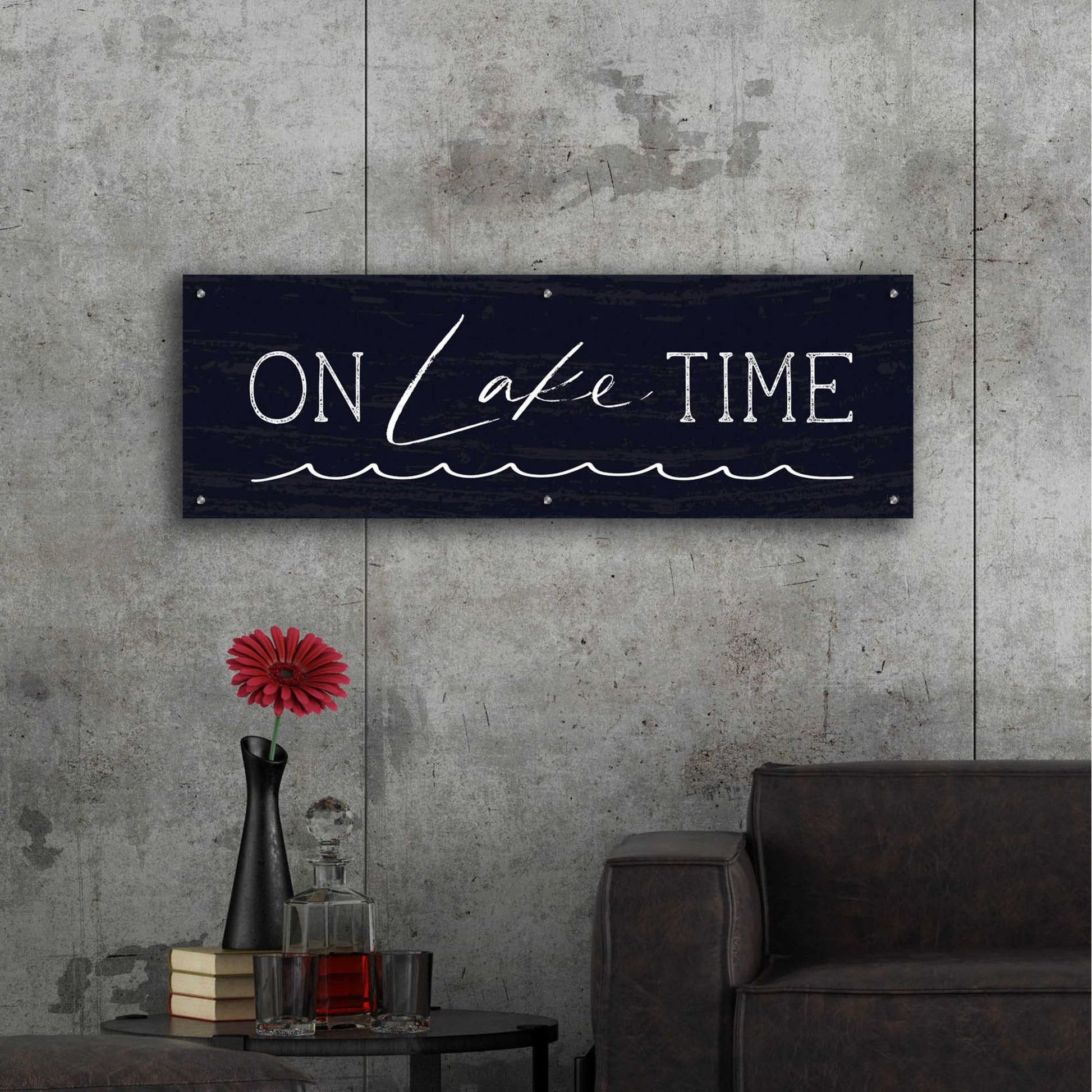 Epic Art 'On Lake Time' by Lux + Me, Acrylic Glass Wall Art,48x16