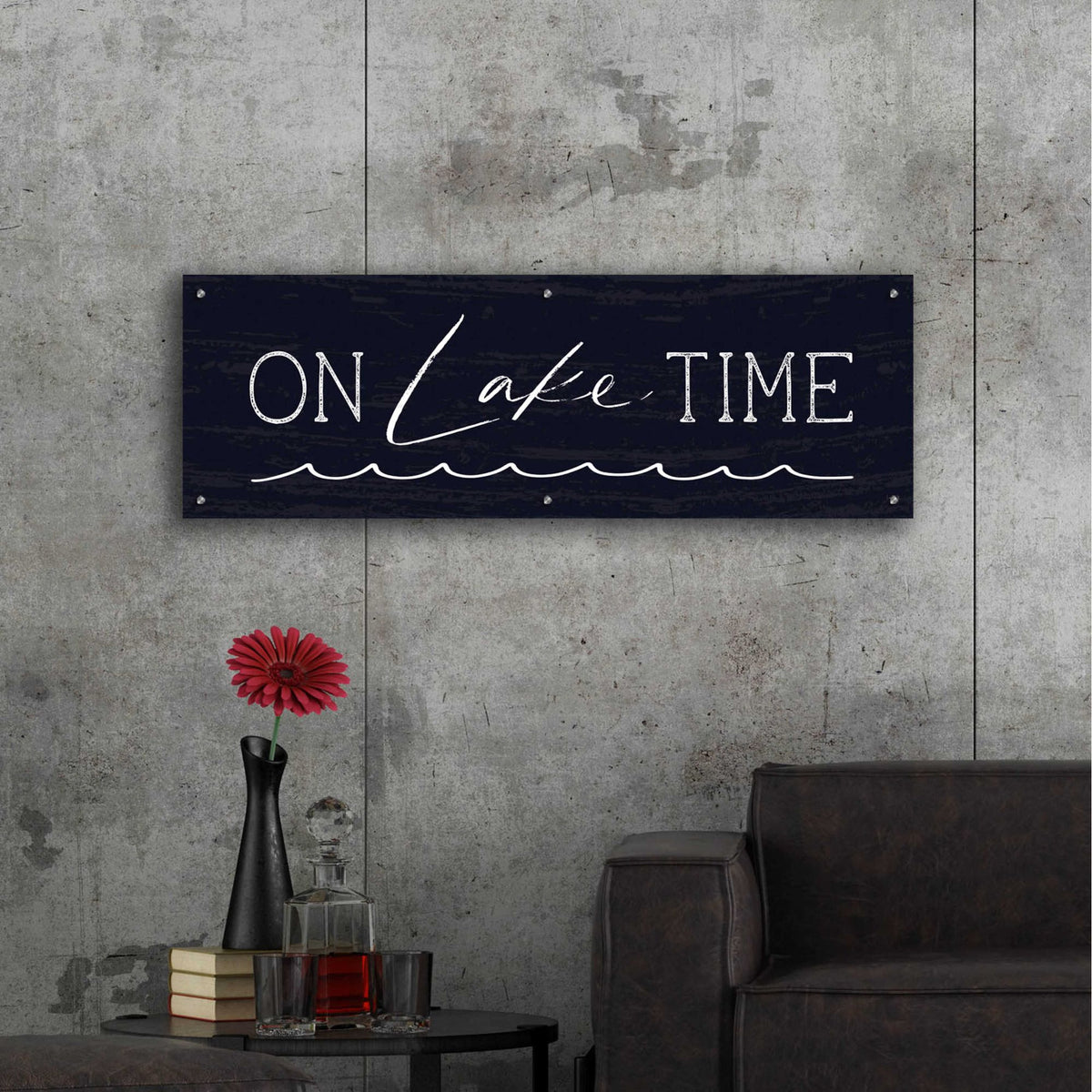 Epic Art 'On Lake Time' by Lux + Me, Acrylic Glass Wall Art,48x16