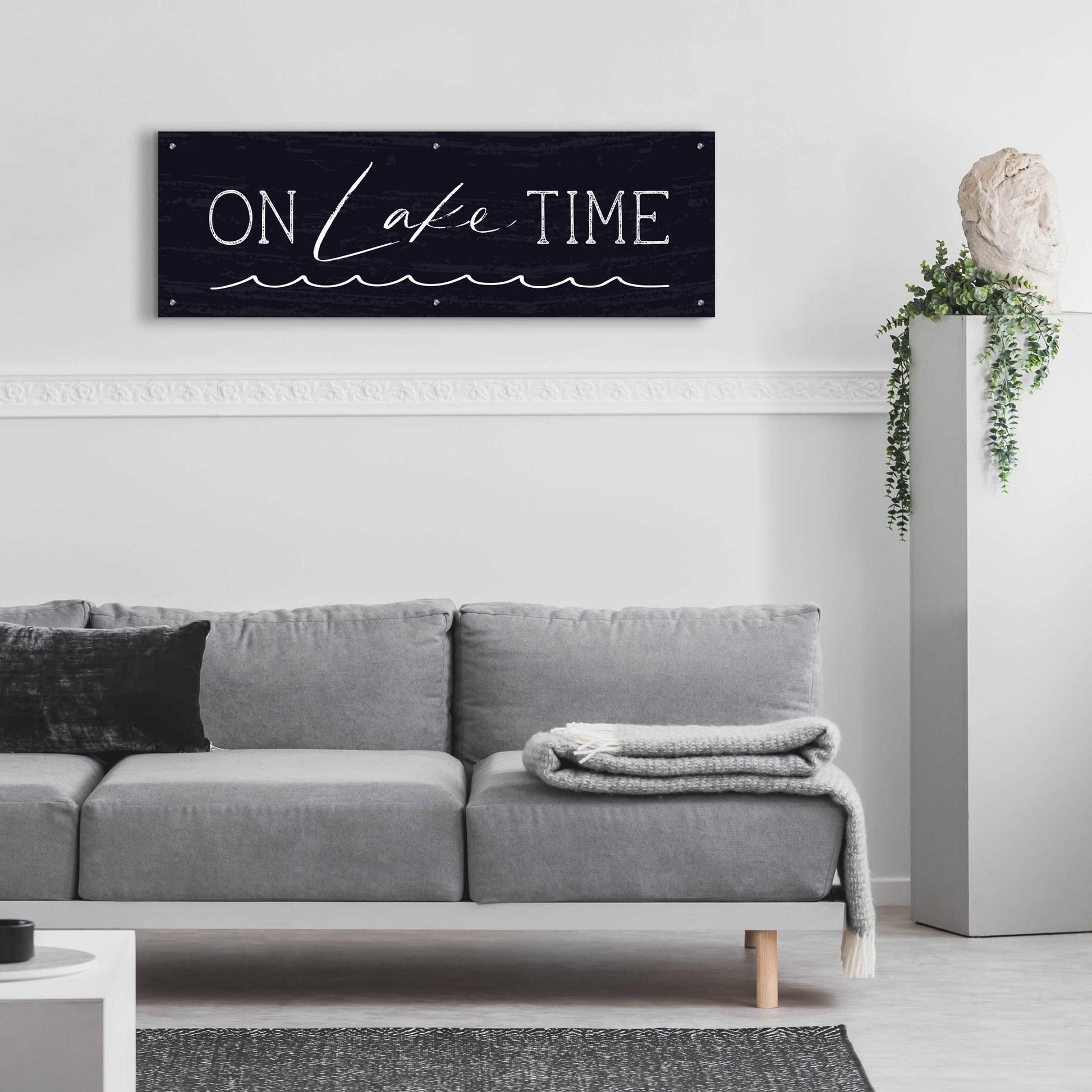 Epic Art 'On Lake Time' by Lux + Me, Acrylic Glass Wall Art,48x16