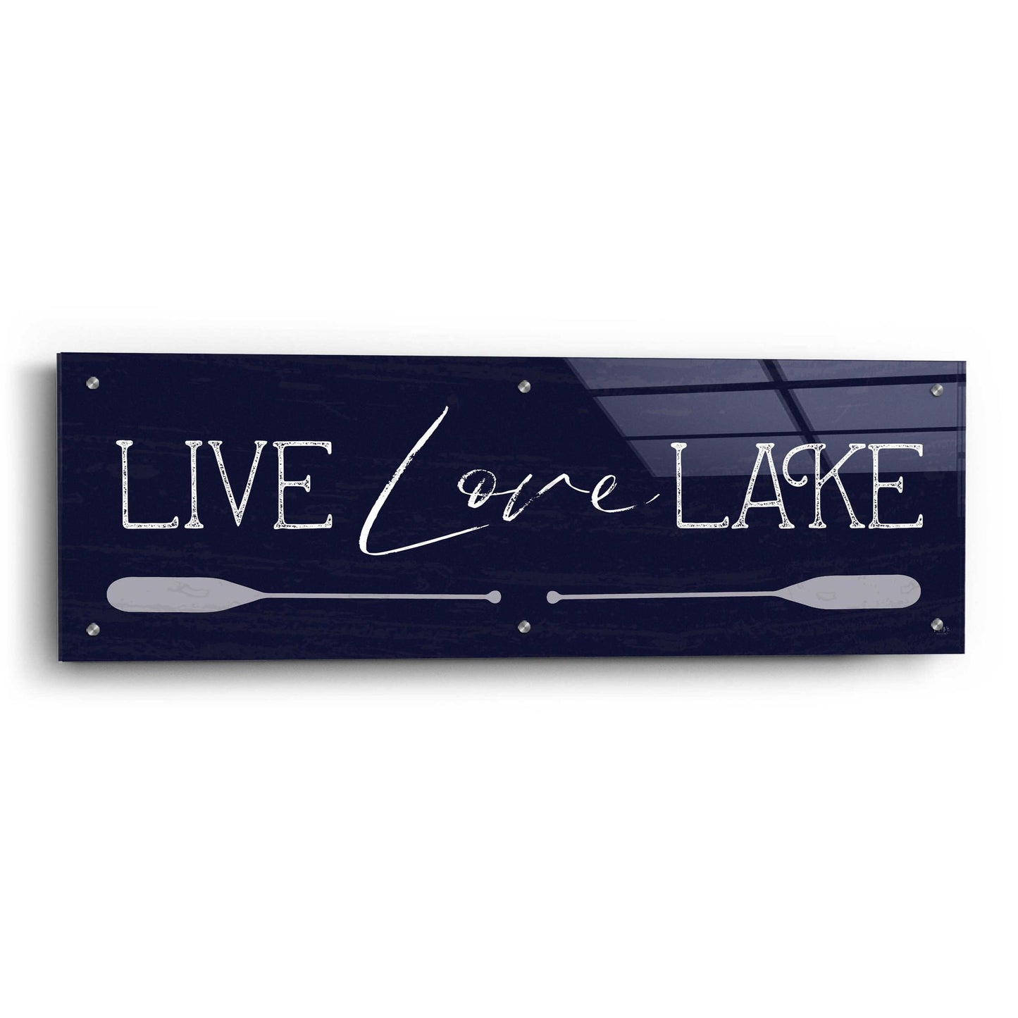 Epic Art 'Live, Love, Lake' by Lux + Me, Acrylic Glass Wall Art,36x12