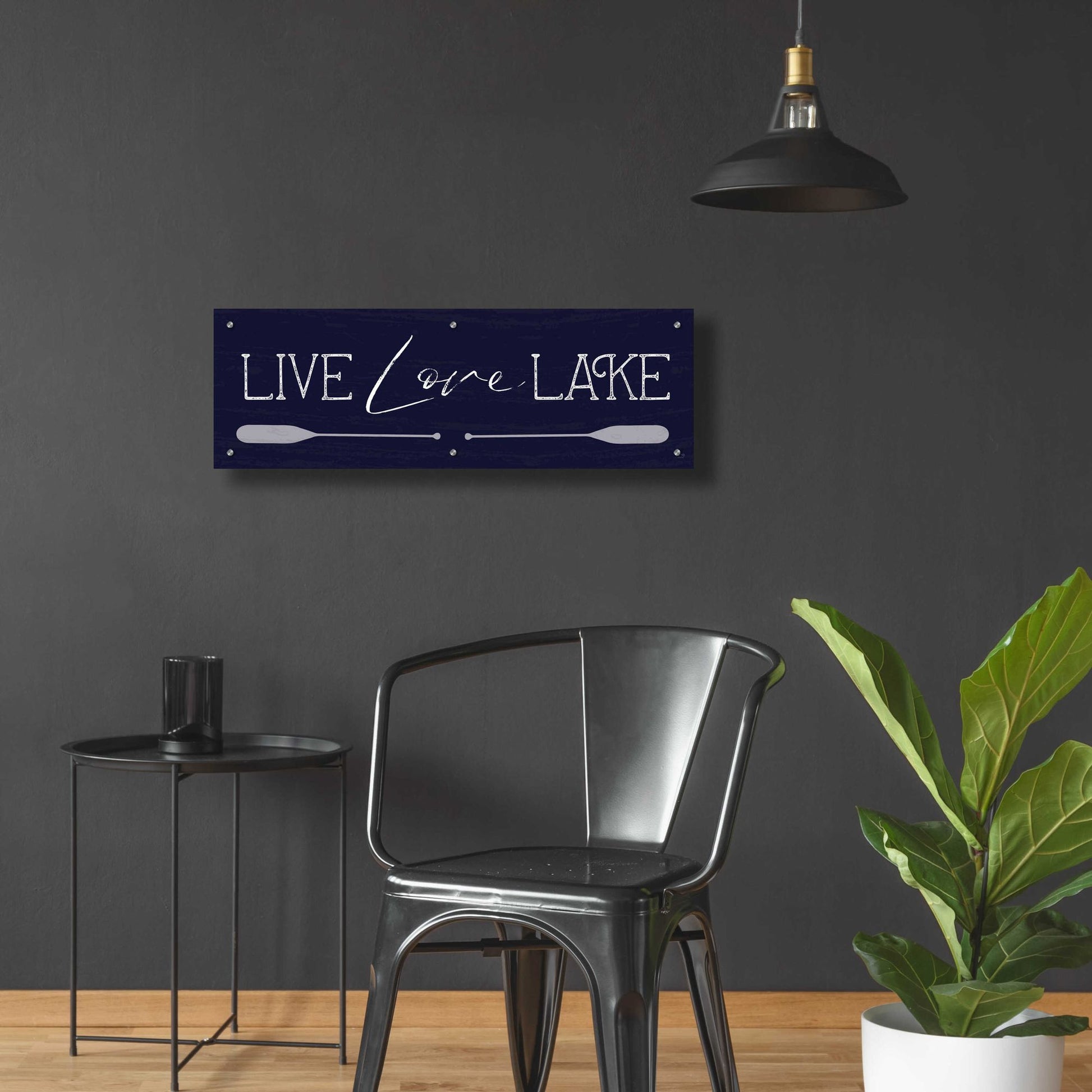 Epic Art 'Live, Love, Lake' by Lux + Me, Acrylic Glass Wall Art,36x12