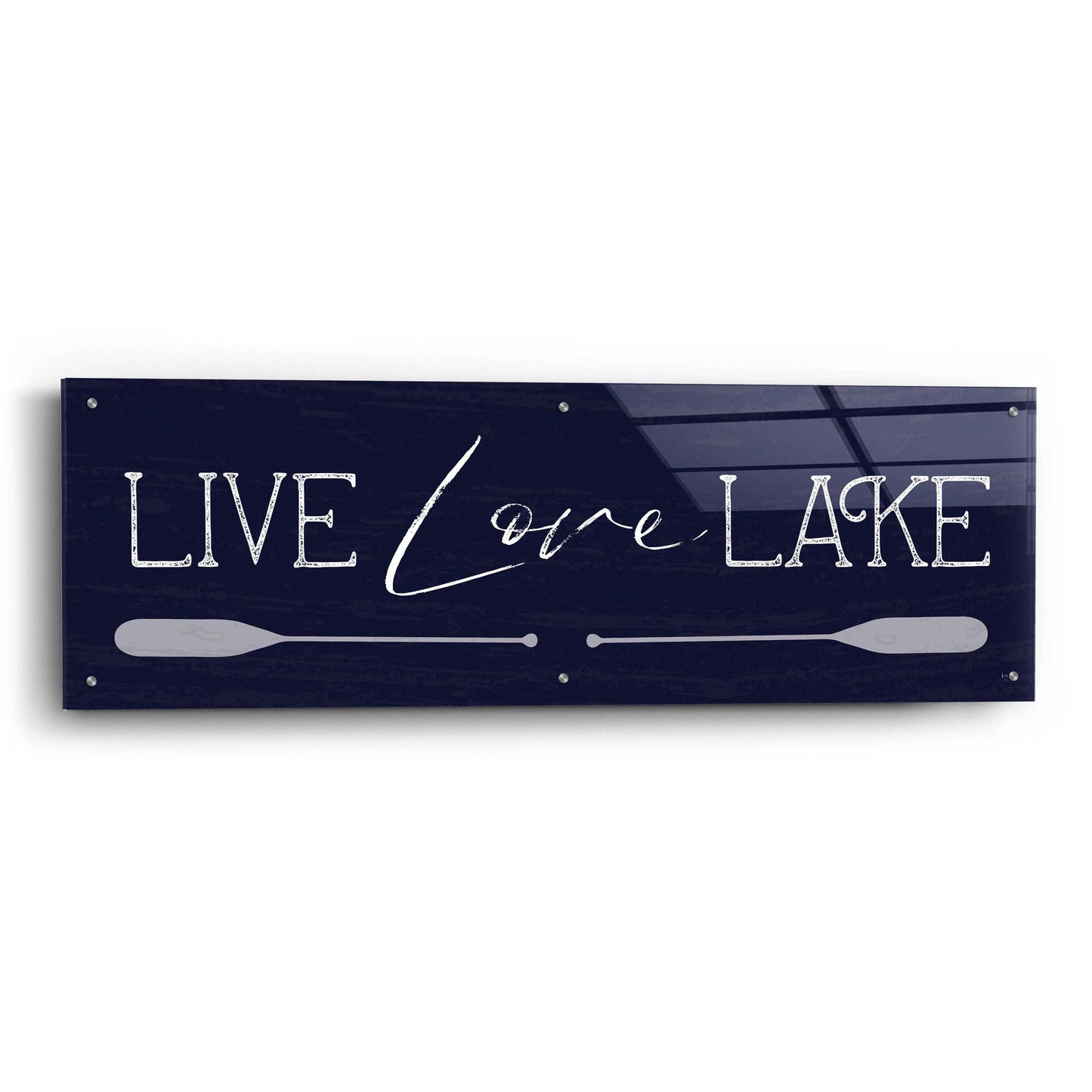 Epic Art 'Live, Love, Lake' by Lux + Me, Acrylic Glass Wall Art,48x16