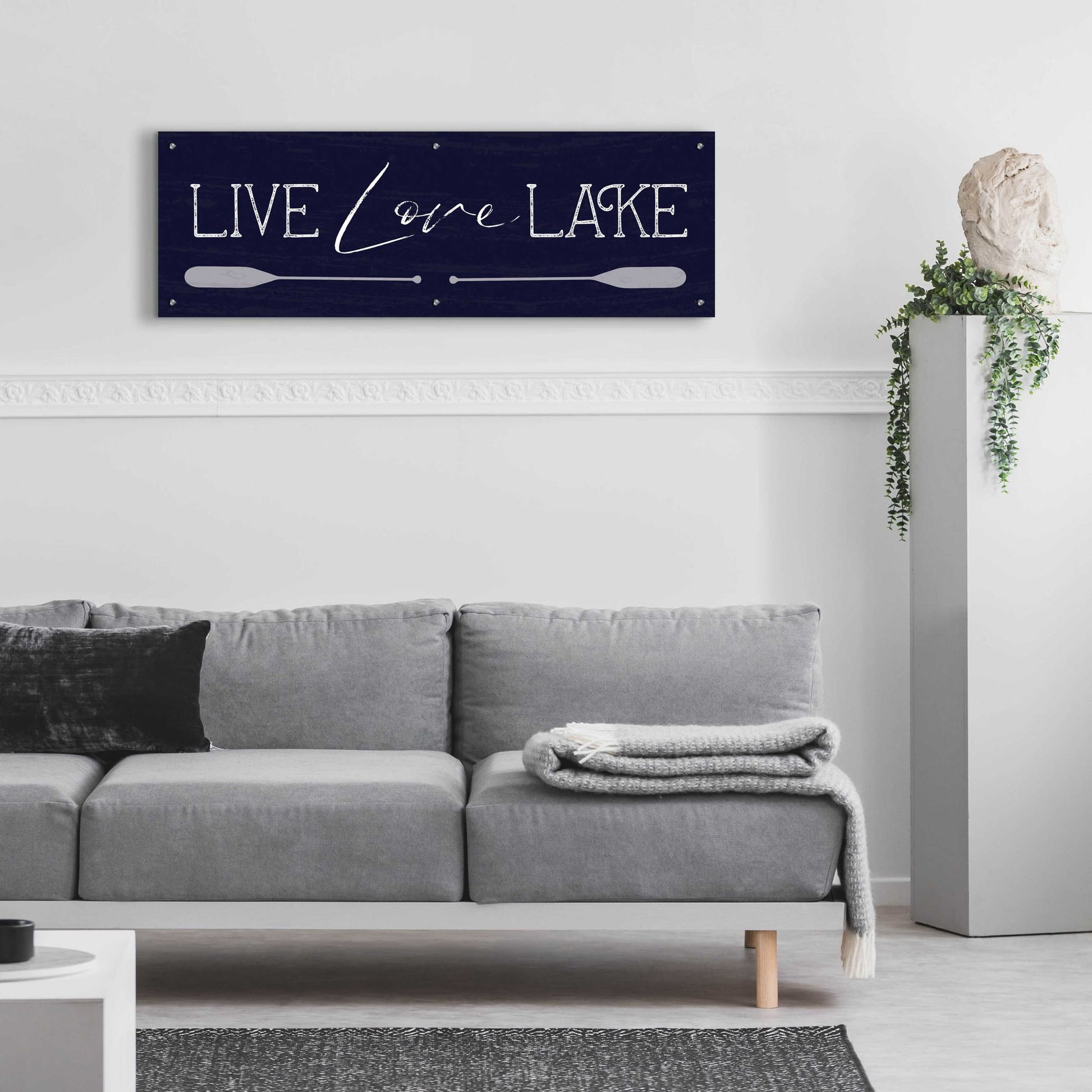 Epic Art 'Live, Love, Lake' by Lux + Me, Acrylic Glass Wall Art,48x16