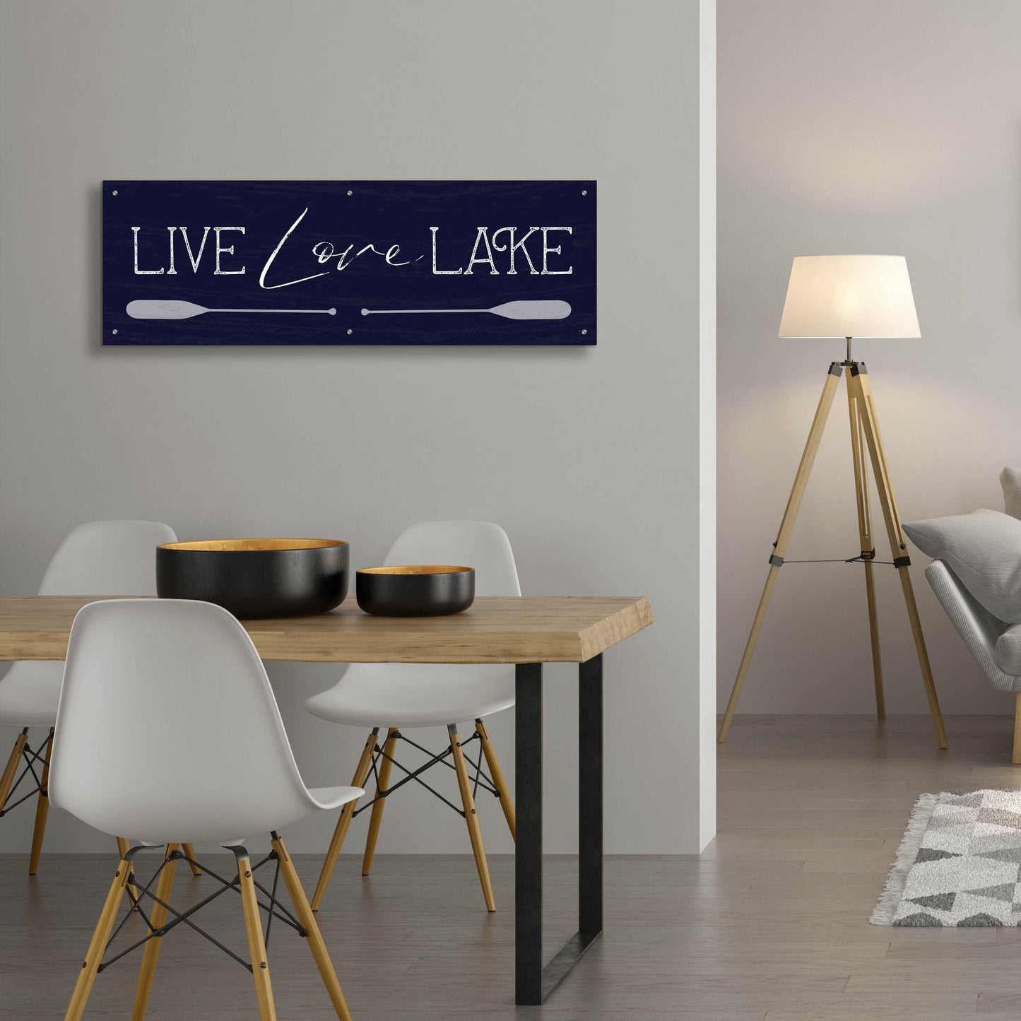 Epic Art 'Live, Love, Lake' by Lux + Me, Acrylic Glass Wall Art,48x16