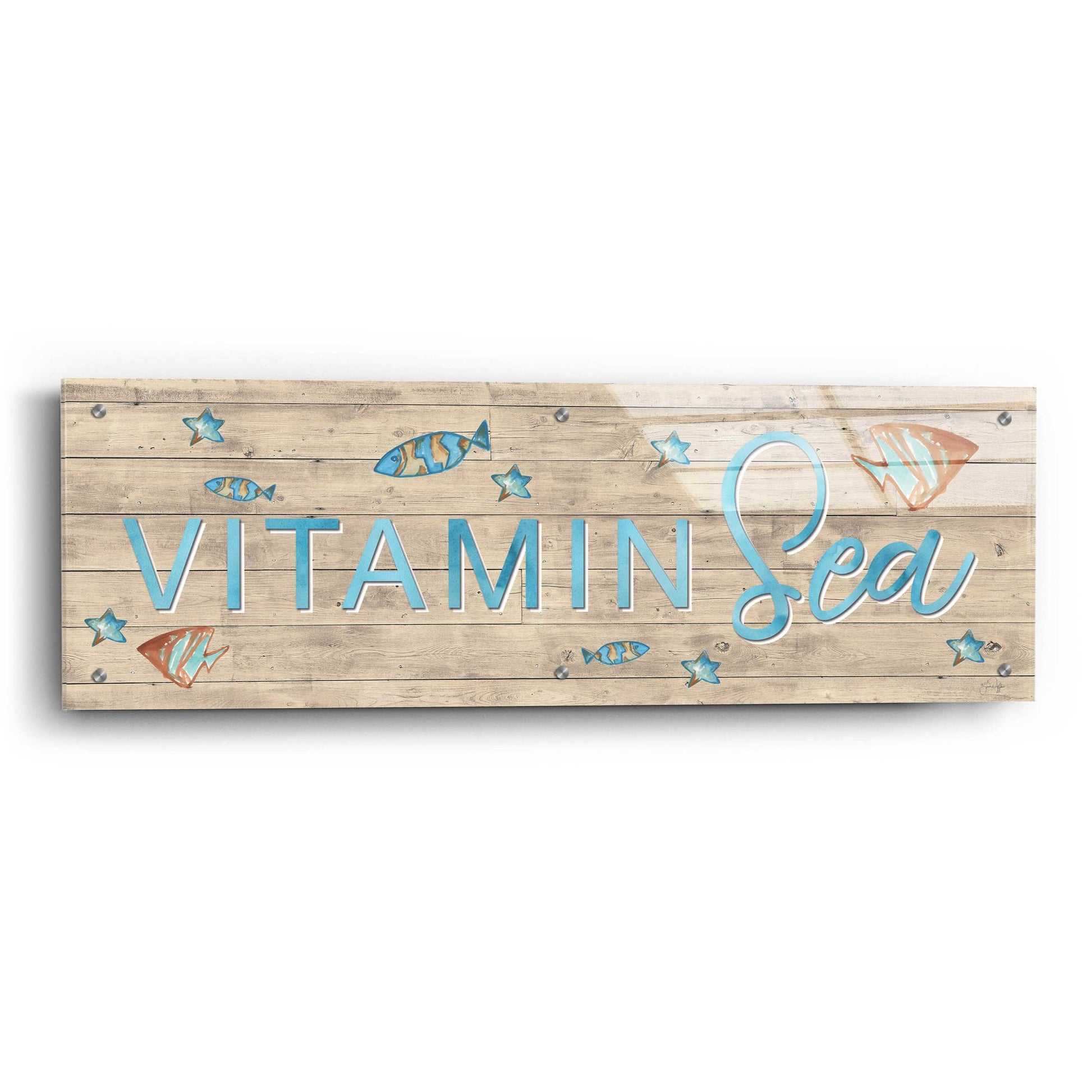 Epic Art 'Vitamin Sea' by Yass Naffas Designs, Acrylic Glass Wall Art,36x12