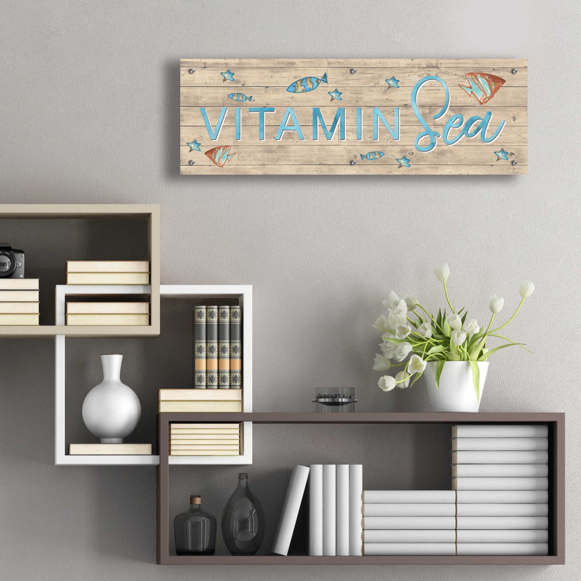 Epic Art 'Vitamin Sea' by Yass Naffas Designs, Acrylic Glass Wall Art,36x12