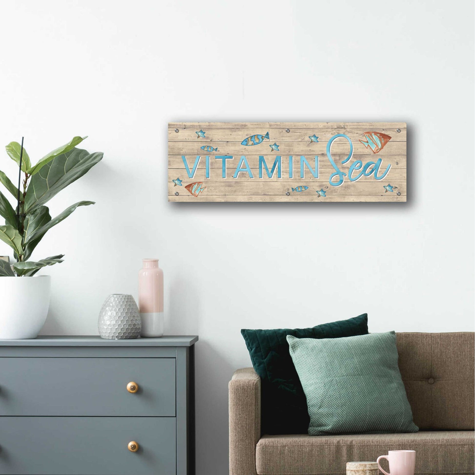 Epic Art 'Vitamin Sea' by Yass Naffas Designs, Acrylic Glass Wall Art,36x12