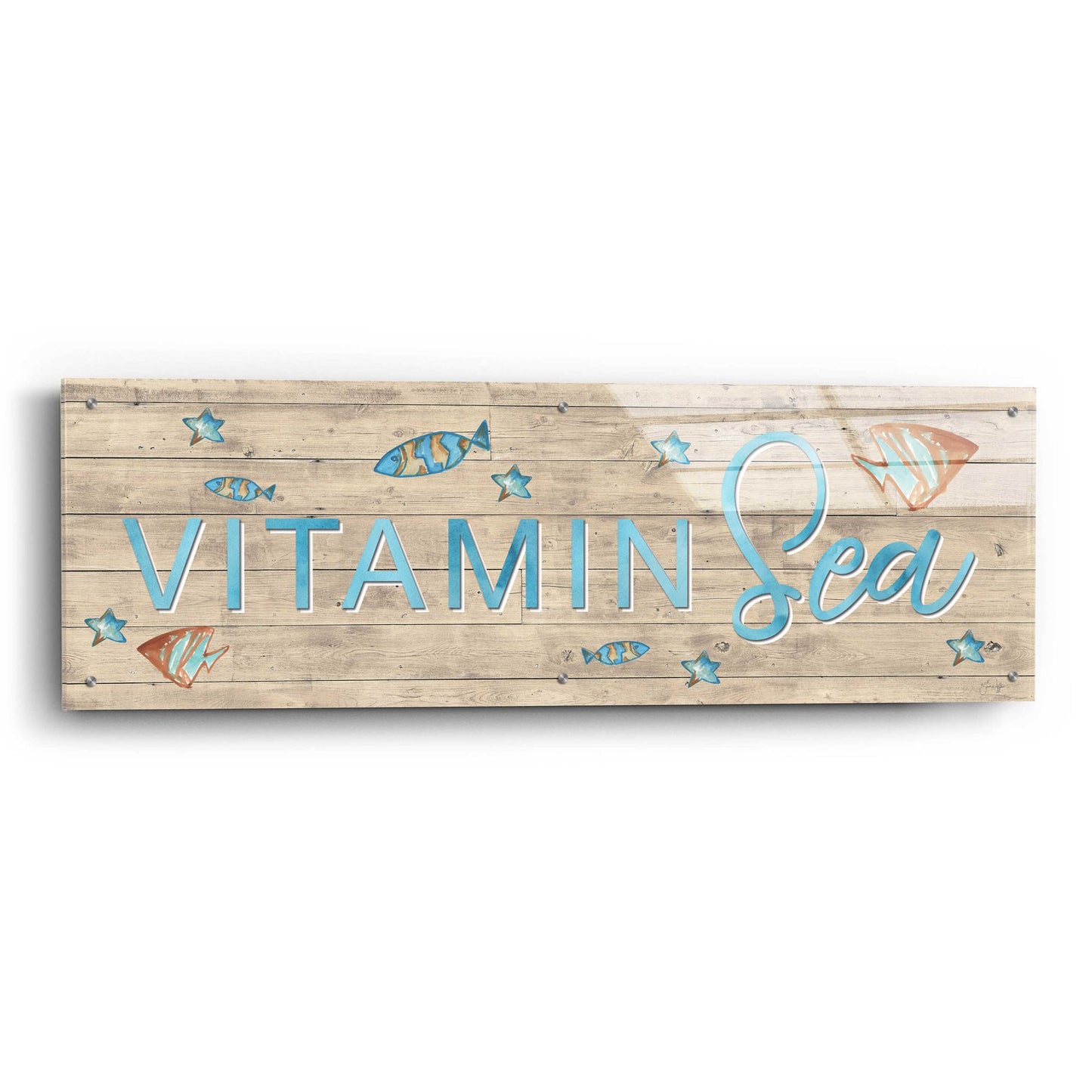 Epic Art 'Vitamin Sea' by Yass Naffas Designs, Acrylic Glass Wall Art,48x16