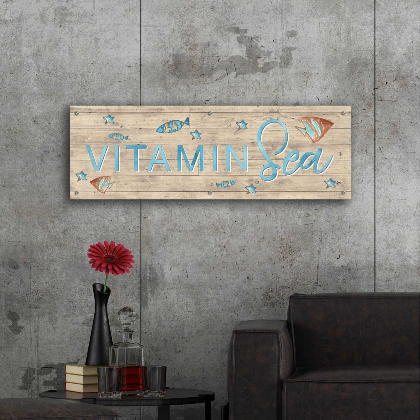 Epic Art 'Vitamin Sea' by Yass Naffas Designs, Acrylic Glass Wall Art,48x16