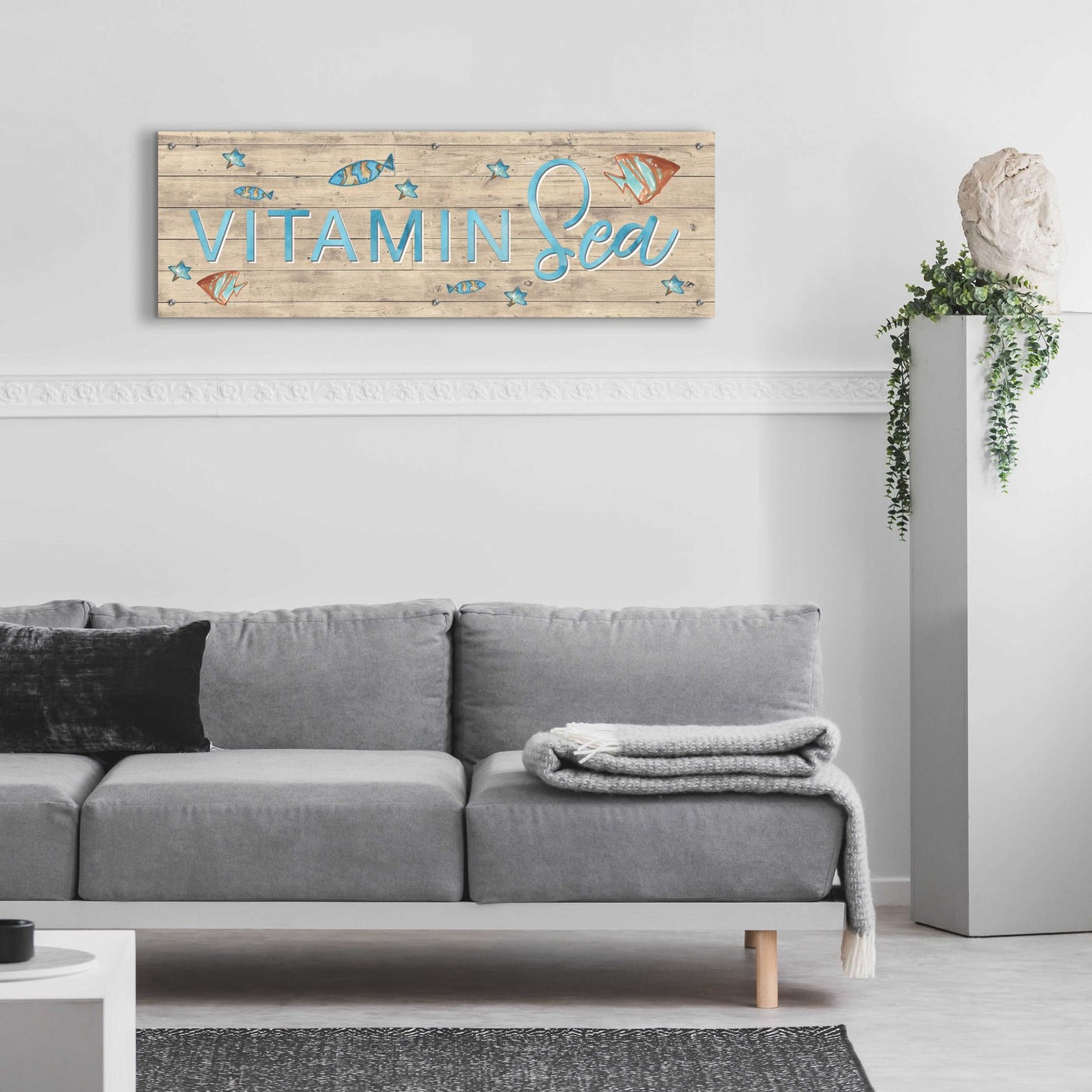 Epic Art 'Vitamin Sea' by Yass Naffas Designs, Acrylic Glass Wall Art,48x16