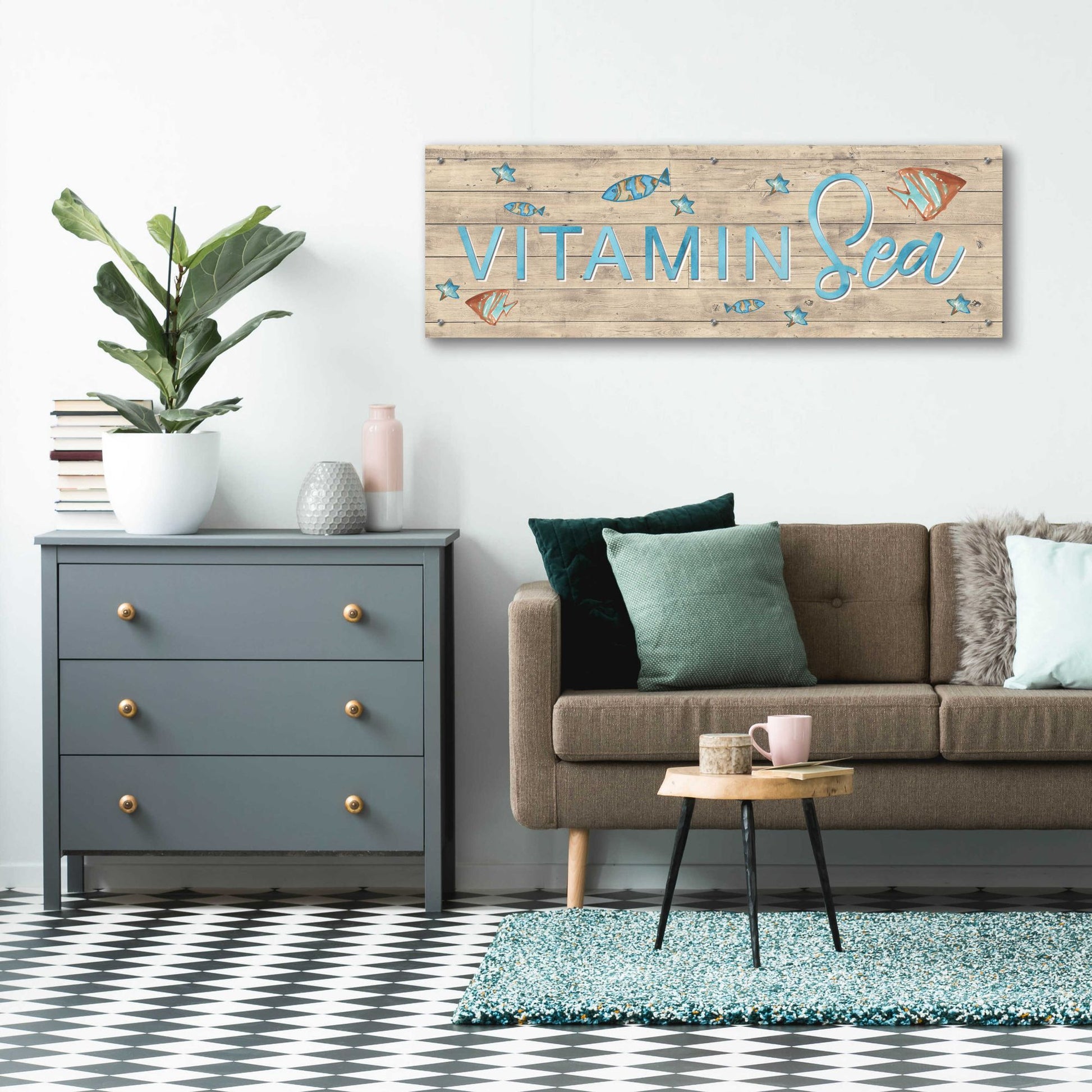 Epic Art 'Vitamin Sea' by Yass Naffas Designs, Acrylic Glass Wall Art,48x16