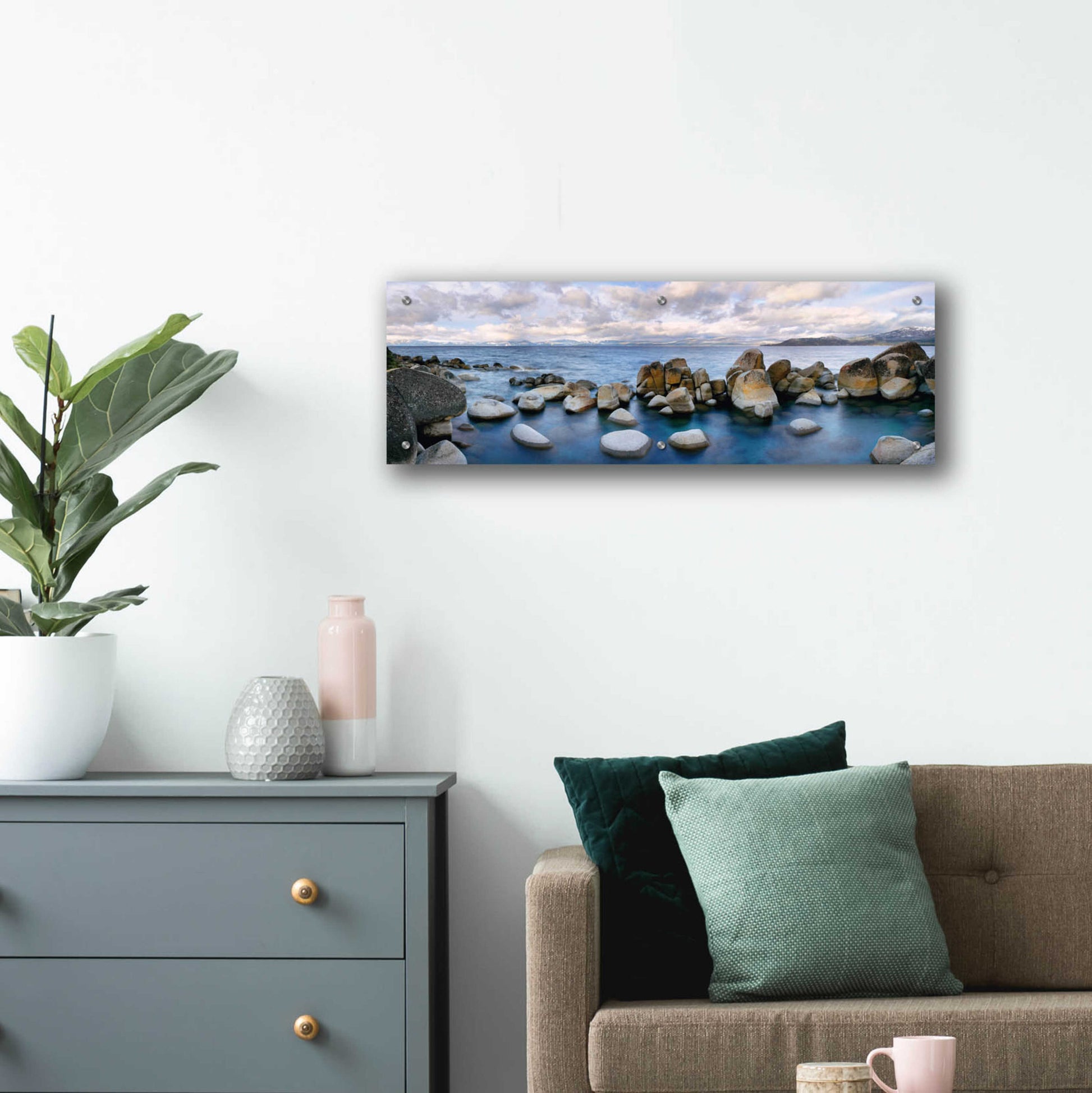 Epic Art 'Sand Harbor' by Christopher Foster, Acrylic Glass Wall Art,36x12