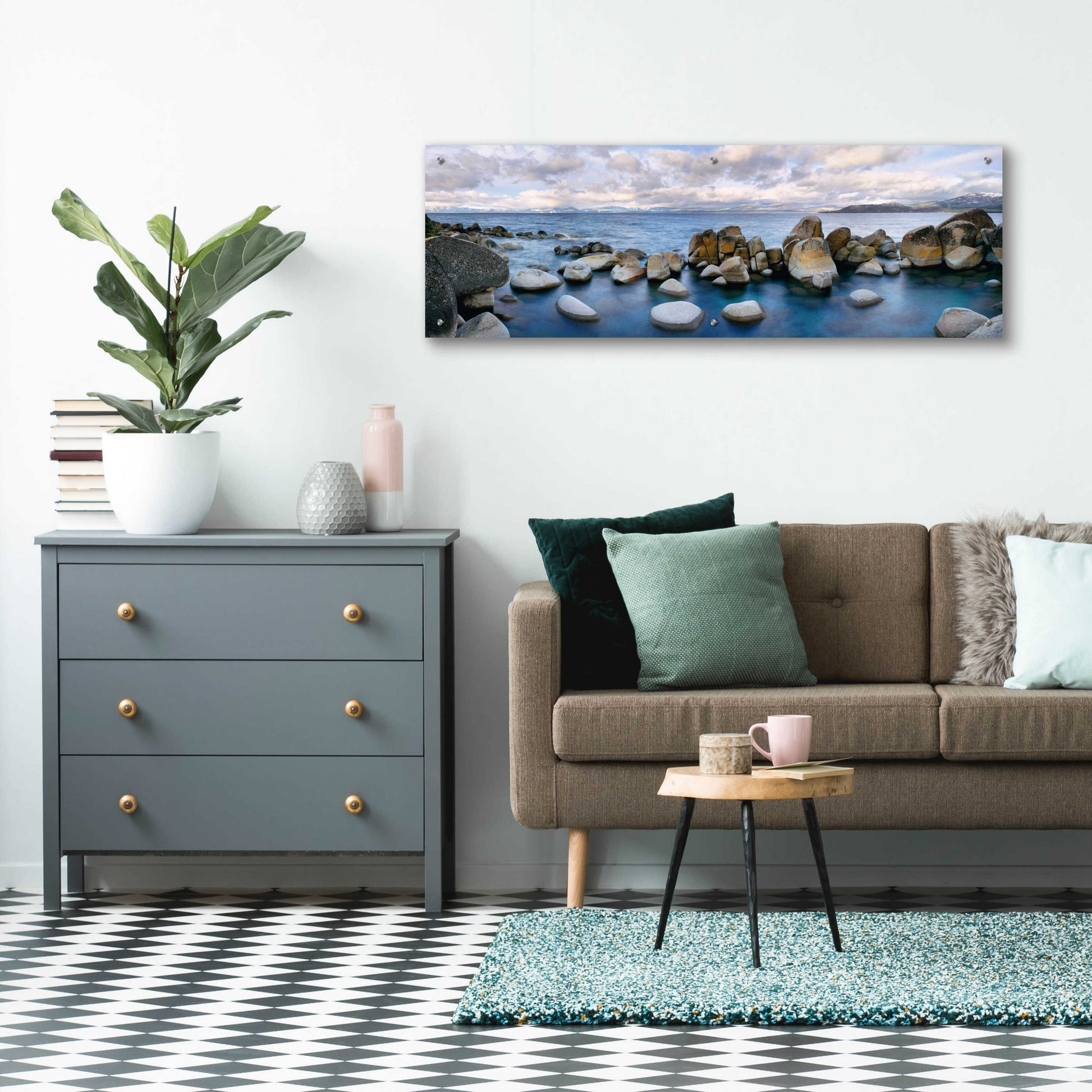 Epic Art 'Sand Harbor' by Christopher Foster, Acrylic Glass Wall Art,48x16