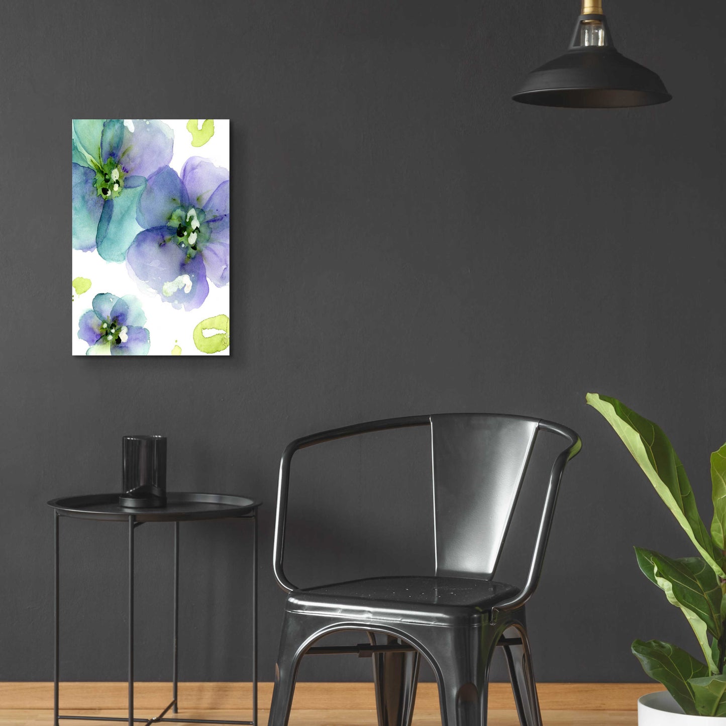 Epic Art 'Blue Flowers' by Dawn Derman, Acrylic Glass Wall Art,16x24