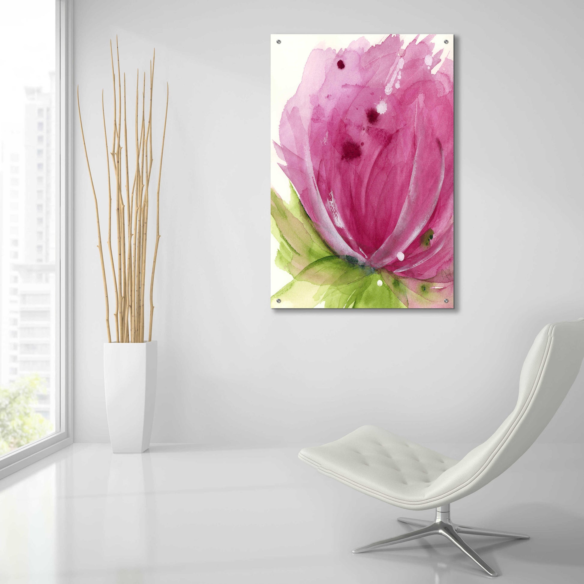 Epic Art 'Pink' by Dawn Derman, Acrylic Glass Wall Art,24x36