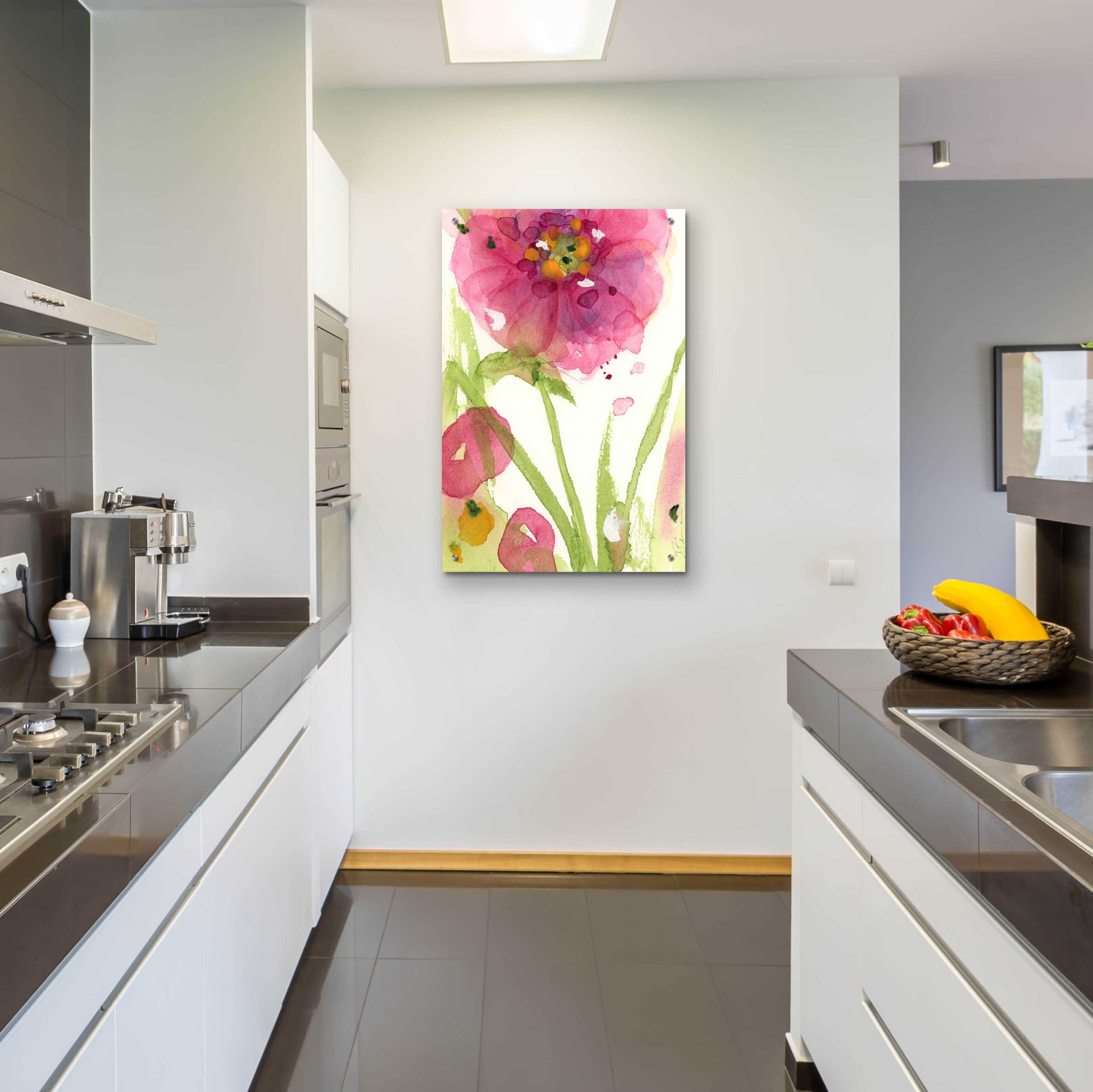 Epic Art 'Pink Wildflower' by Dawn Derman, Acrylic Glass Wall Art,24x36