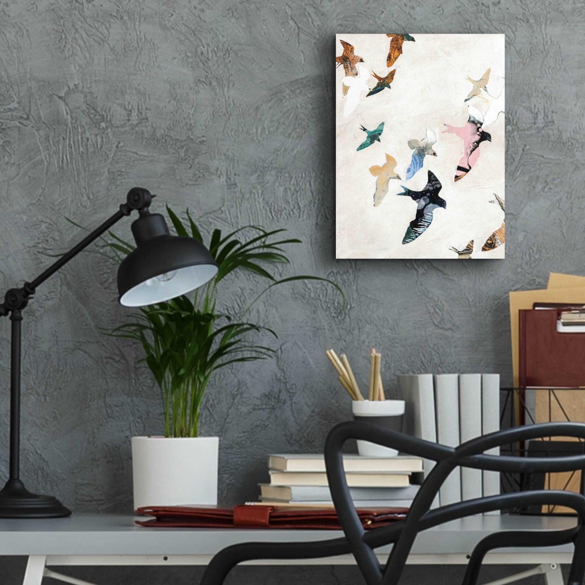 Epic Art 'Abstract Birds 2' by Design Fabrikken, Acrylic Glass Wall Art,12x16