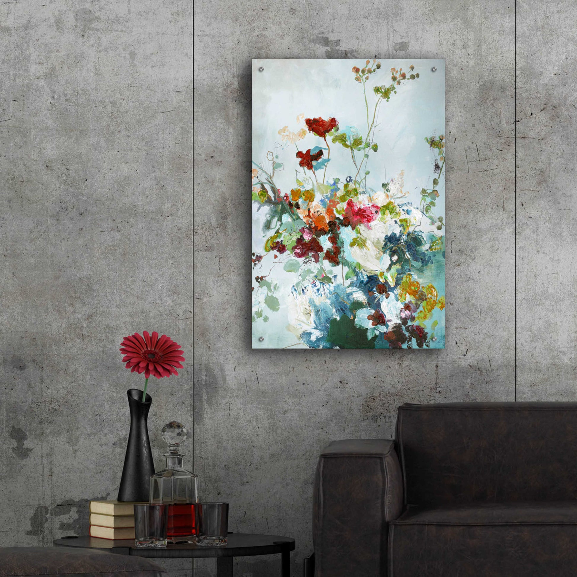 Epic Art 'Abstract Floral 1' by Design Fabrikken, Acrylic Glass Wall Art,24x36