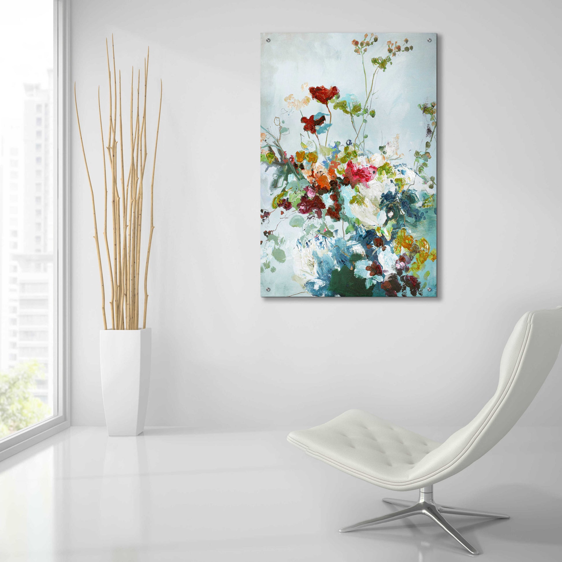 Epic Art 'Abstract Floral 1' by Design Fabrikken, Acrylic Glass Wall Art,24x36