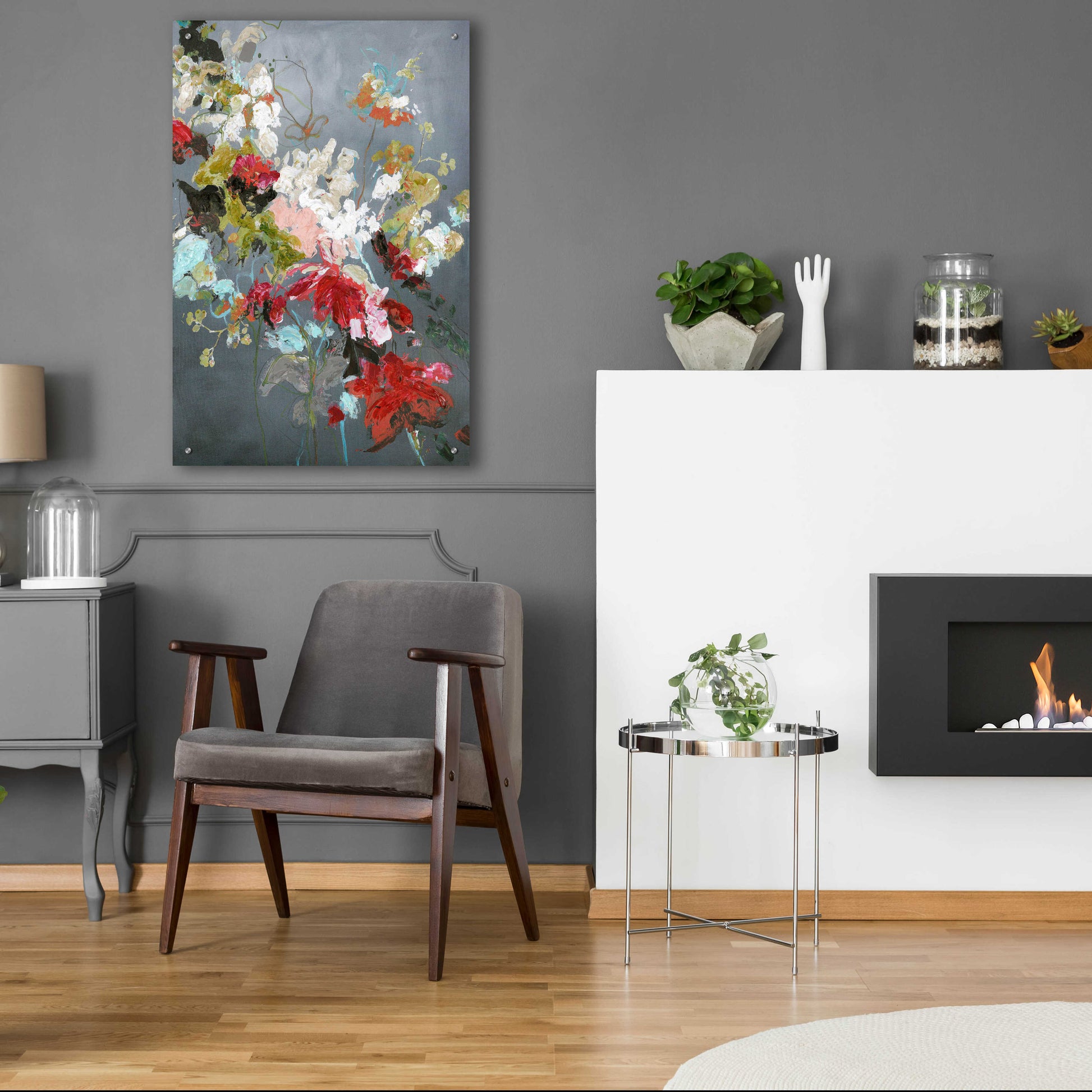 Epic Art 'Abstract Floral 2' by Design Fabrikken, Acrylic Glass Wall Art,24x36